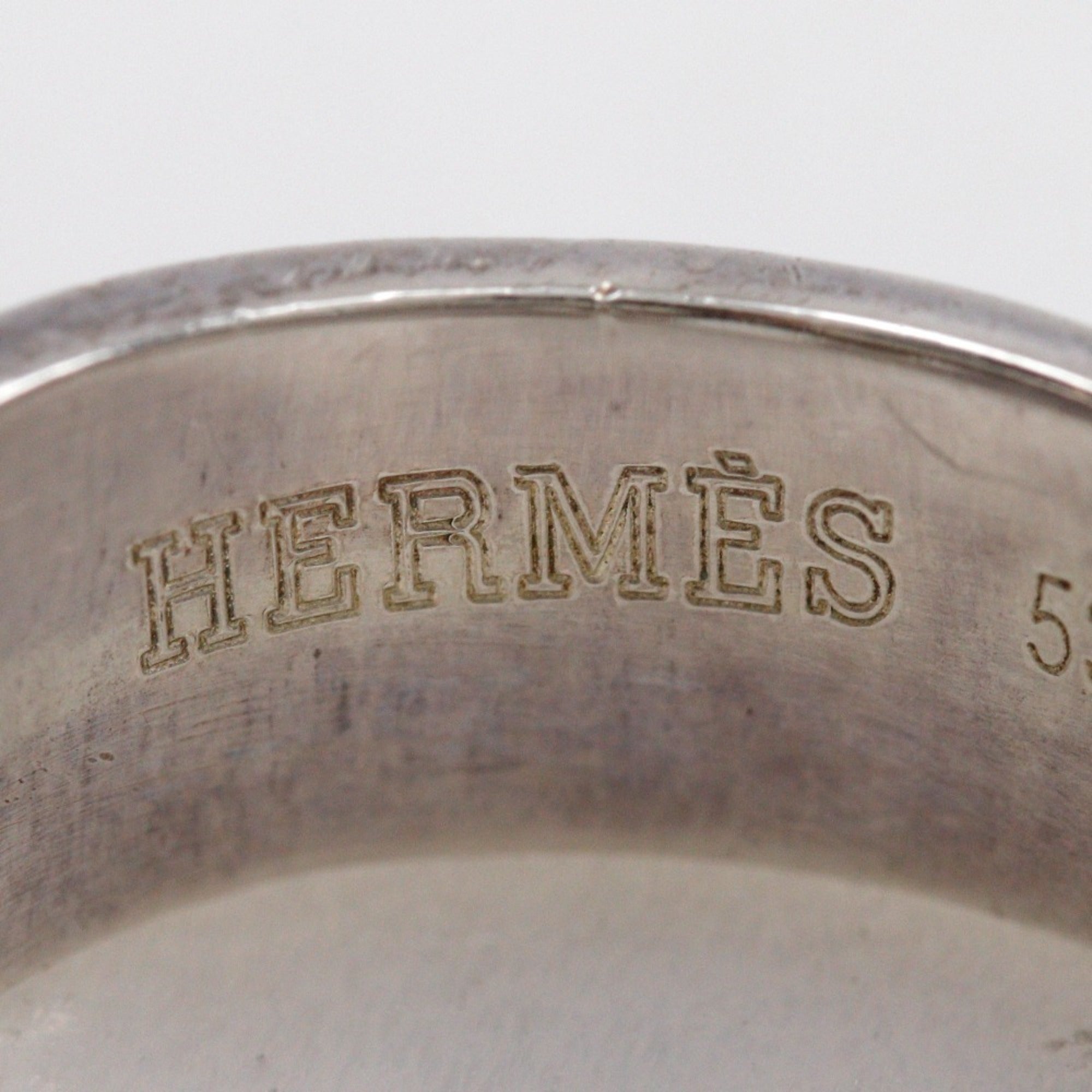 Hermes Silver 925 Band Ring (Pre-Owned)
