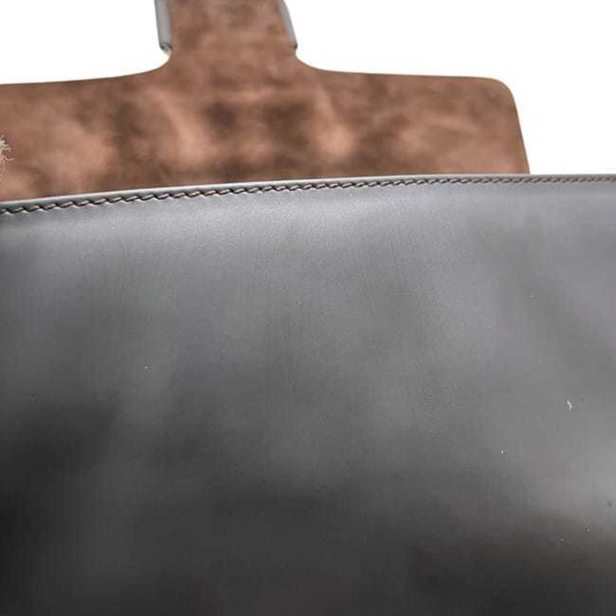 Salvatore Ferragamo Brown Dark Brown Leather Shoulder Bag (Pre-Owned)