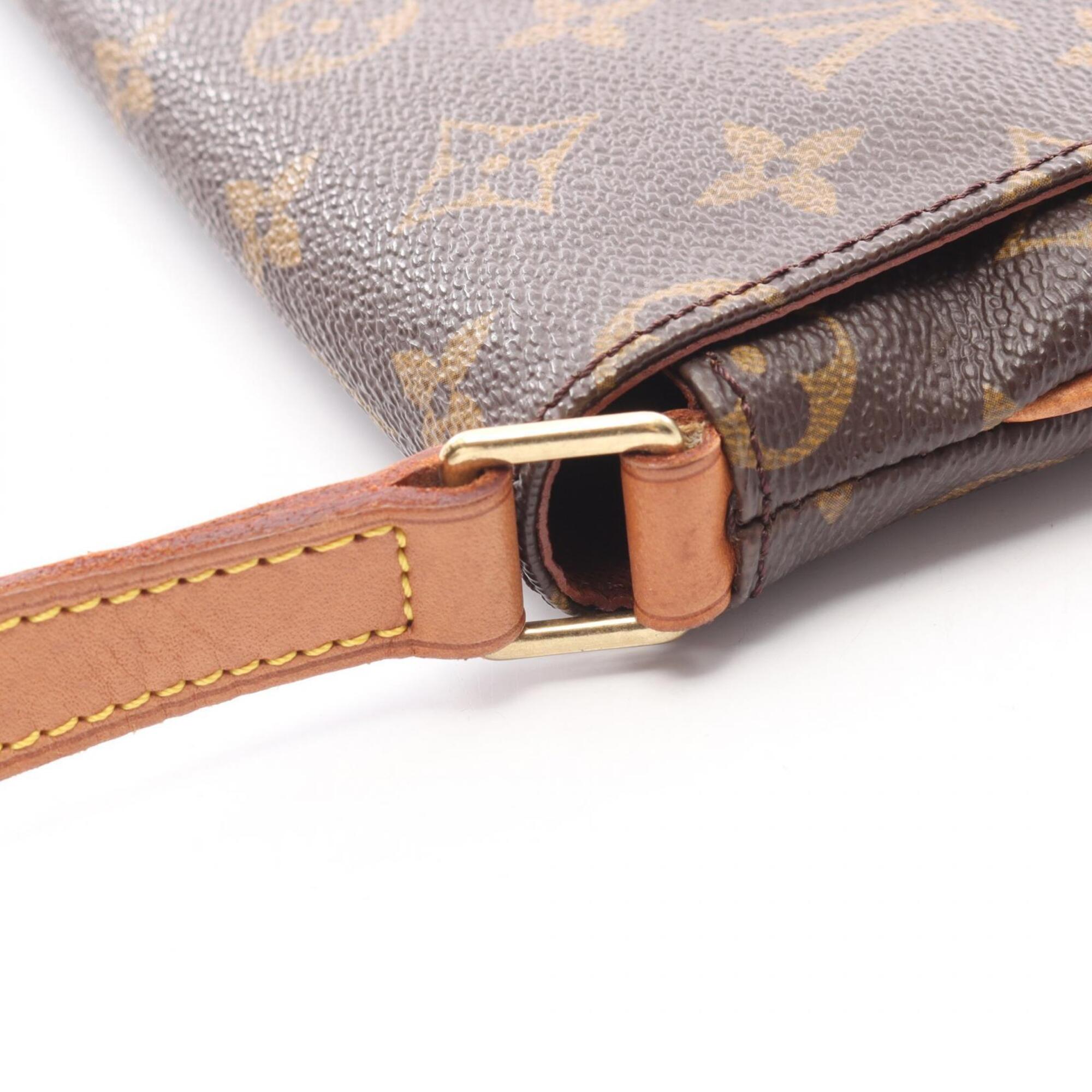 Louis Vuitton Brown Coated Canvas Monogram Leather Handbag Shoulder Bag (Pre-Owned)