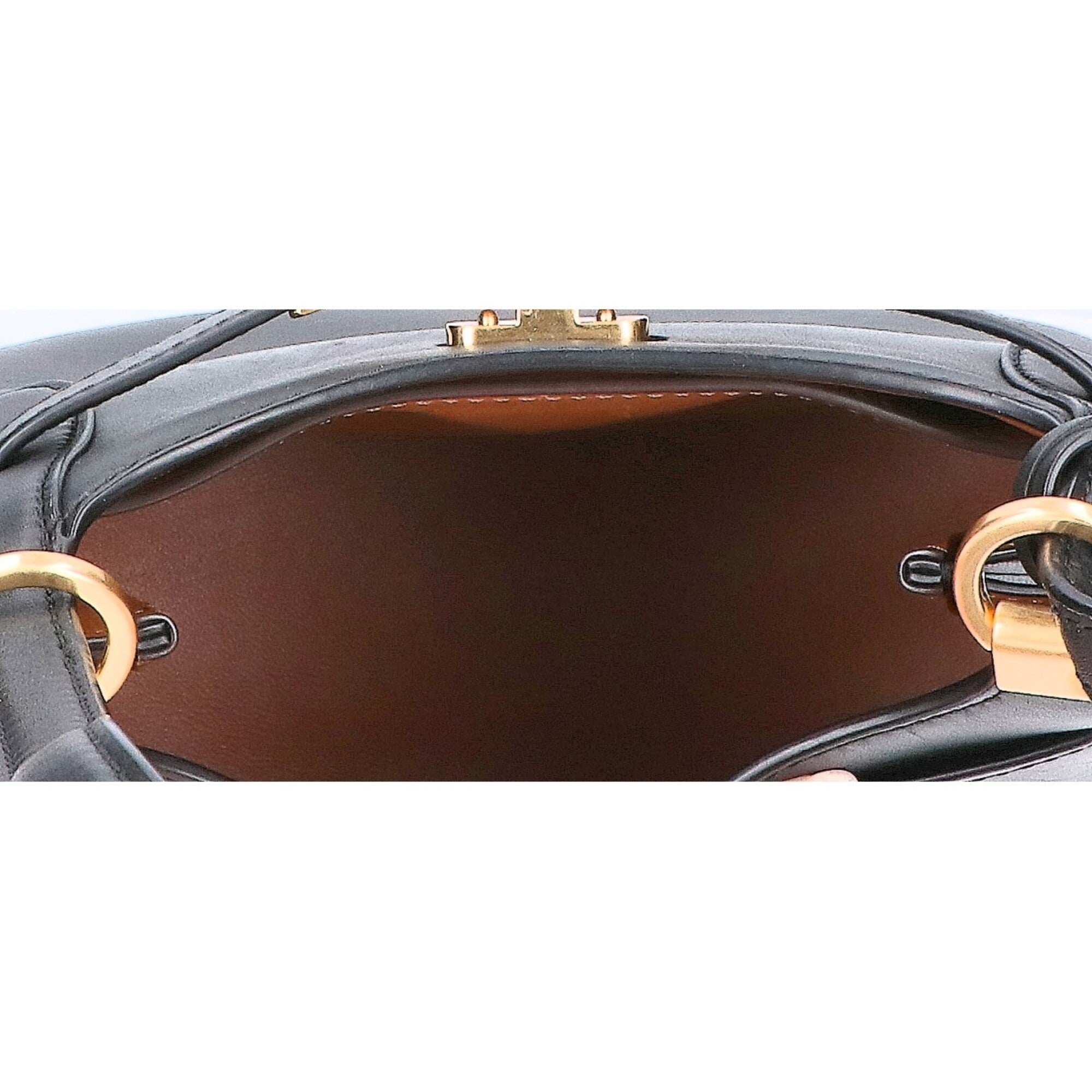 Tory Burch Black Leather Saddle Bag Shoulder Bag (Pre-Owned)