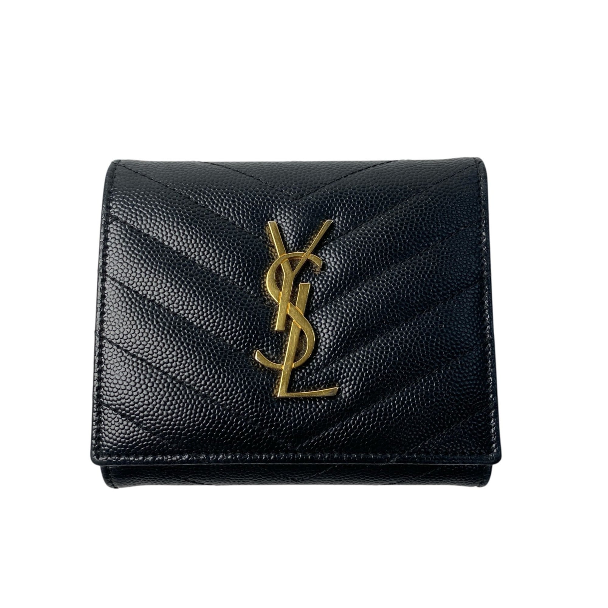 Saint Laurent Black Leather Wallet (Tri-Fold) (Pre-Owned)