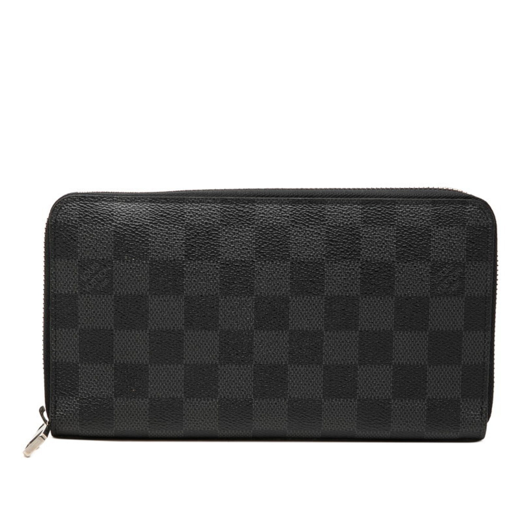 Louis Vuitton Damier Graphite Black Pvc Leather Long Wallet (Bi-Fold) (Pre-Owned)