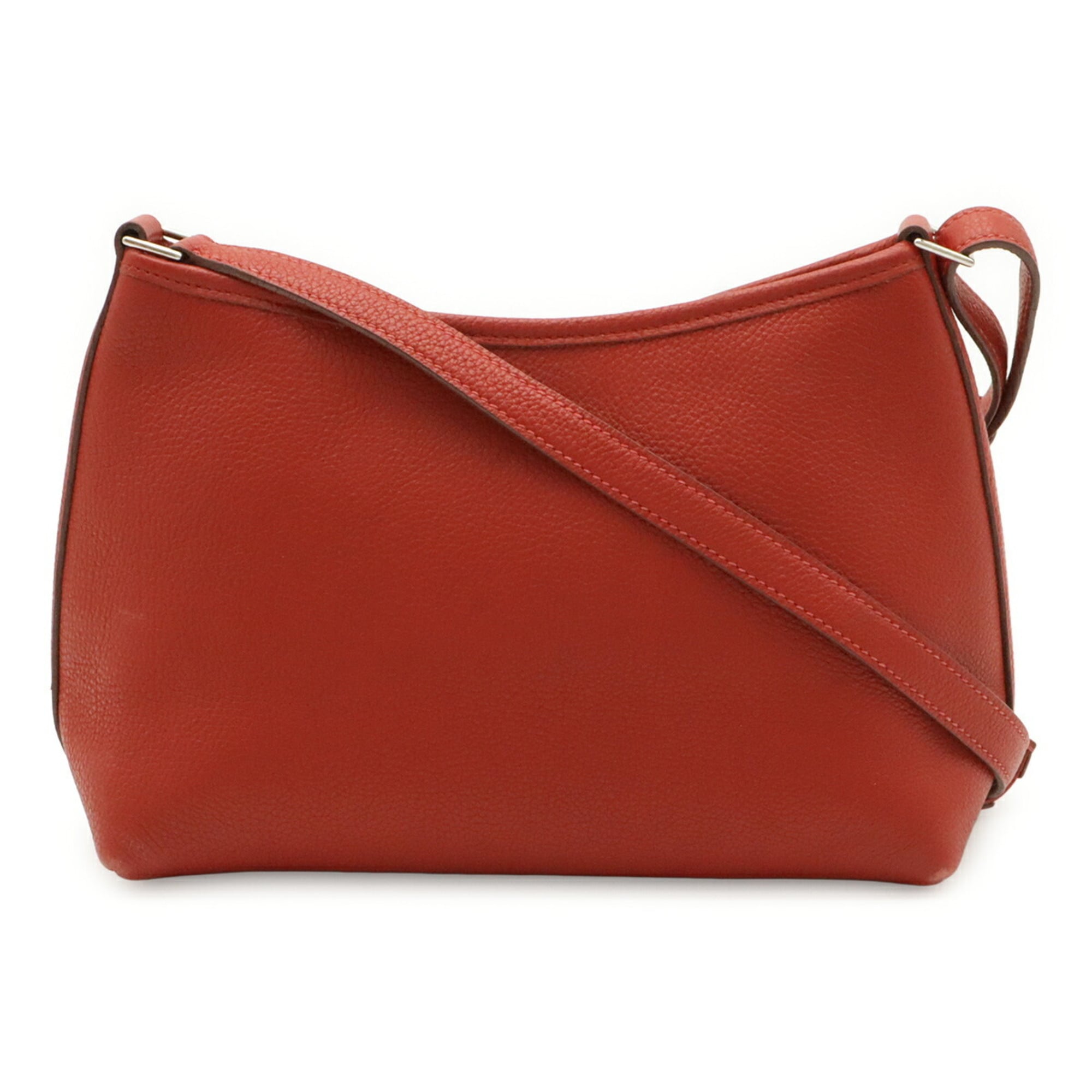 Hermes Rouge Vif White Togo Leather Shoulder Bag (Pre-Owned)