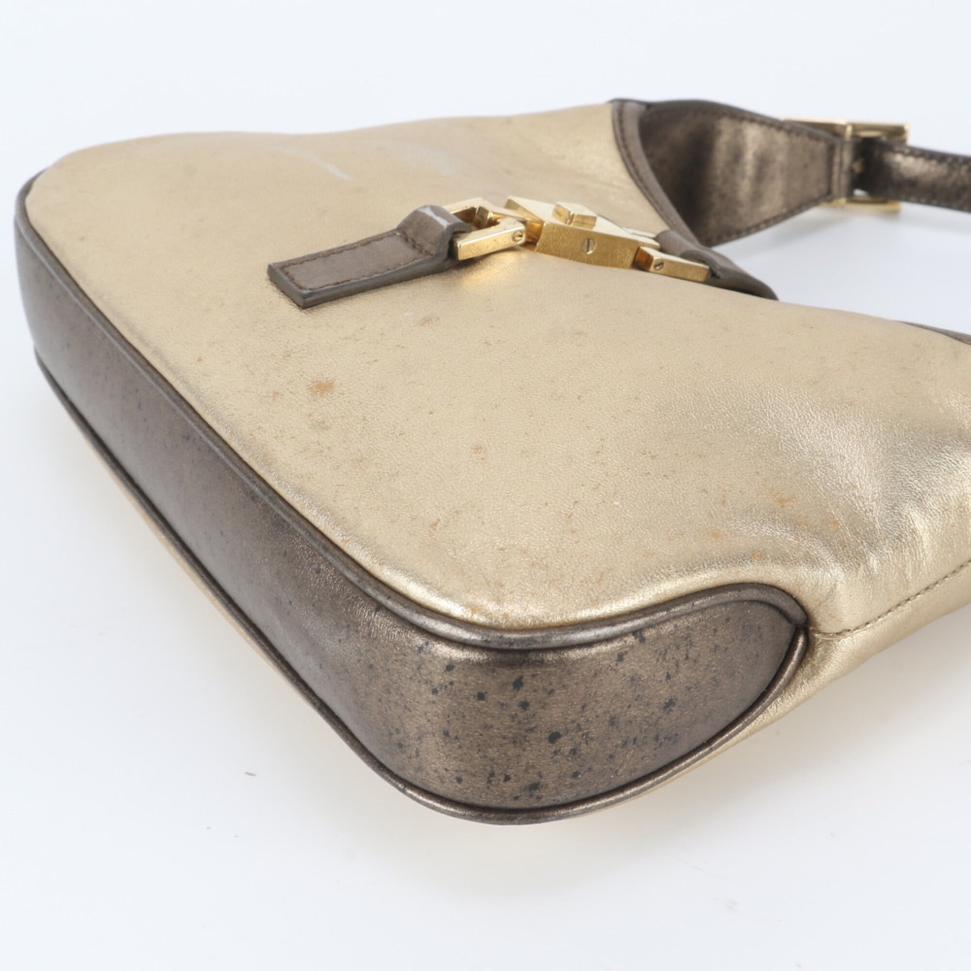Gucci Gold Leather Handbag Tote Bag (Pre-Owned)