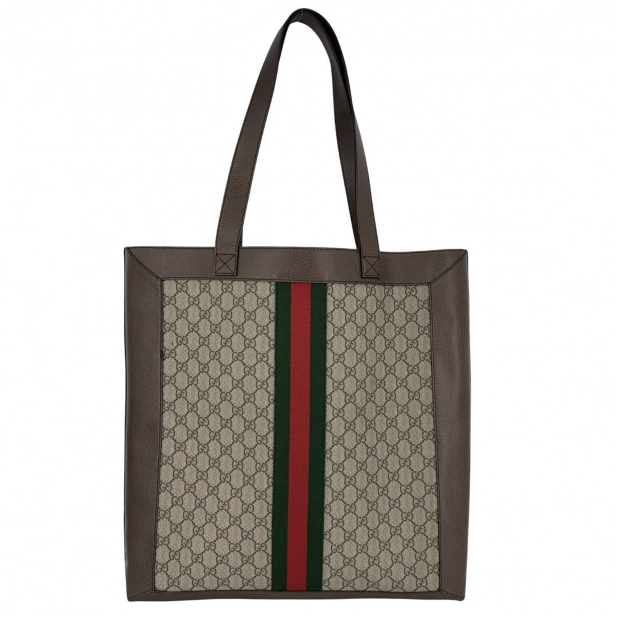 Gucci Beige Brown Gg Supreme Leather Handbag Tote Bag (Pre-Owned)