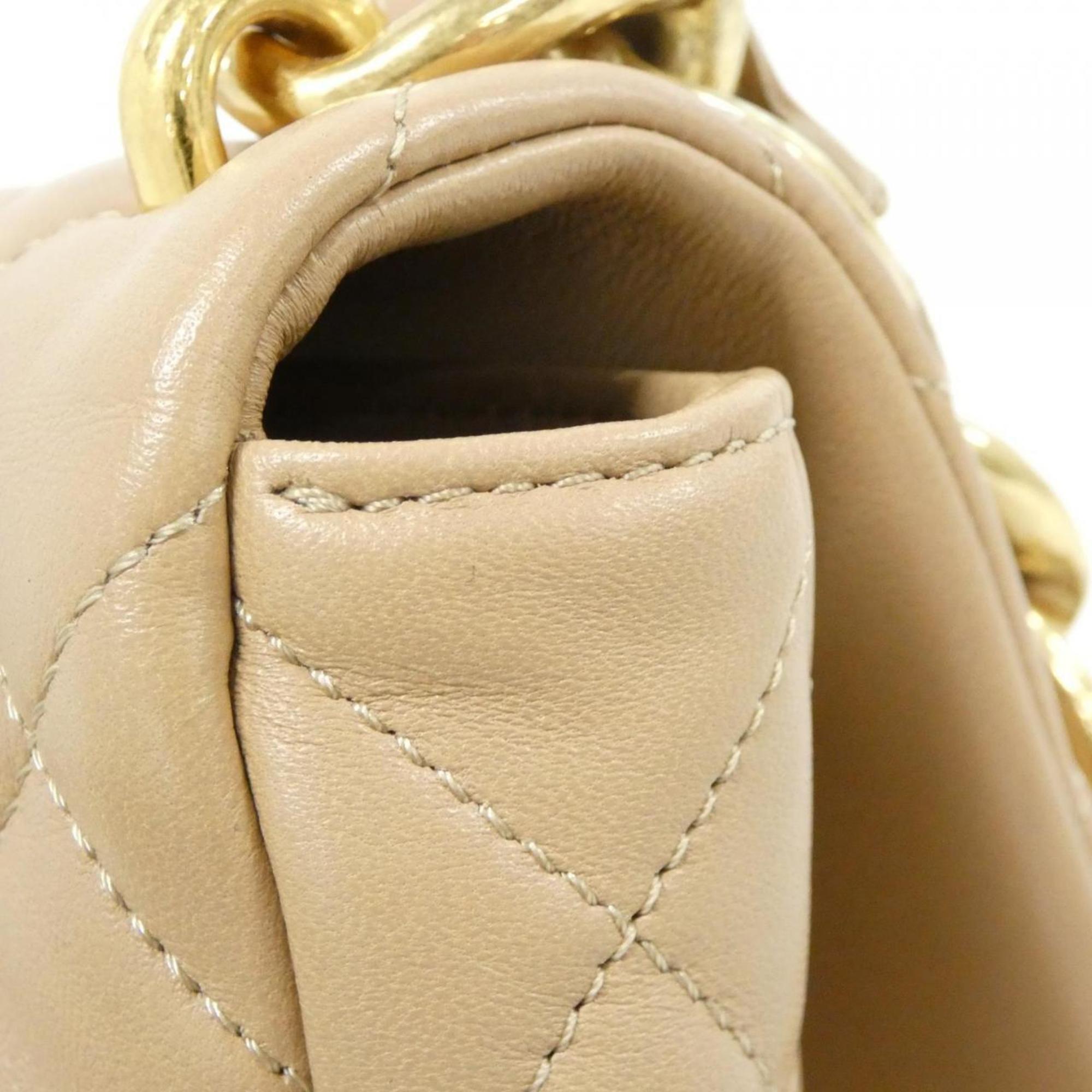 Chanel Beige Leather Shoulder Bag (Pre-Owned)