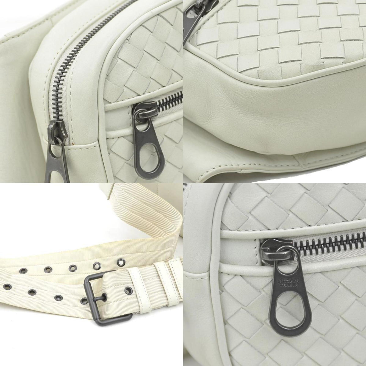 Bottega Veneta Ivory Intrecciato Fanny Pack (Pre-Owned)