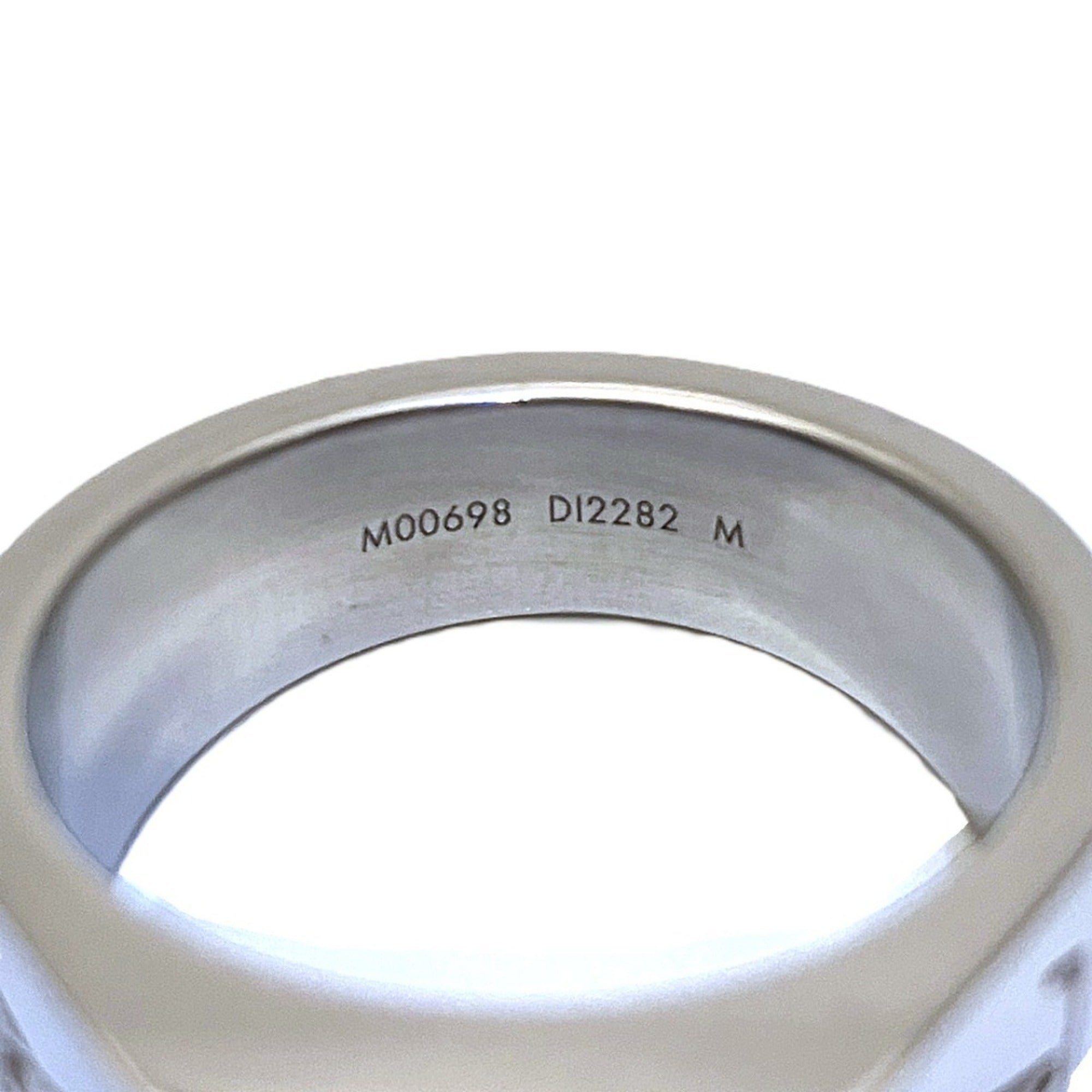 Louis Vuitton Silver Black Monogram Band Ring (Pre-Owned)