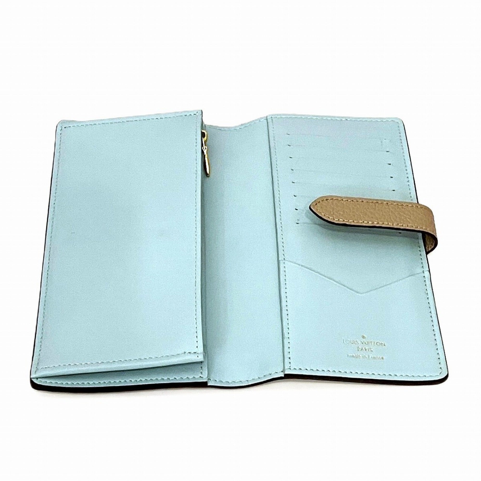 Louis Vuitton Taurillon Beige Leather Long Wallet (Bi-Fold) (Pre-Owned)