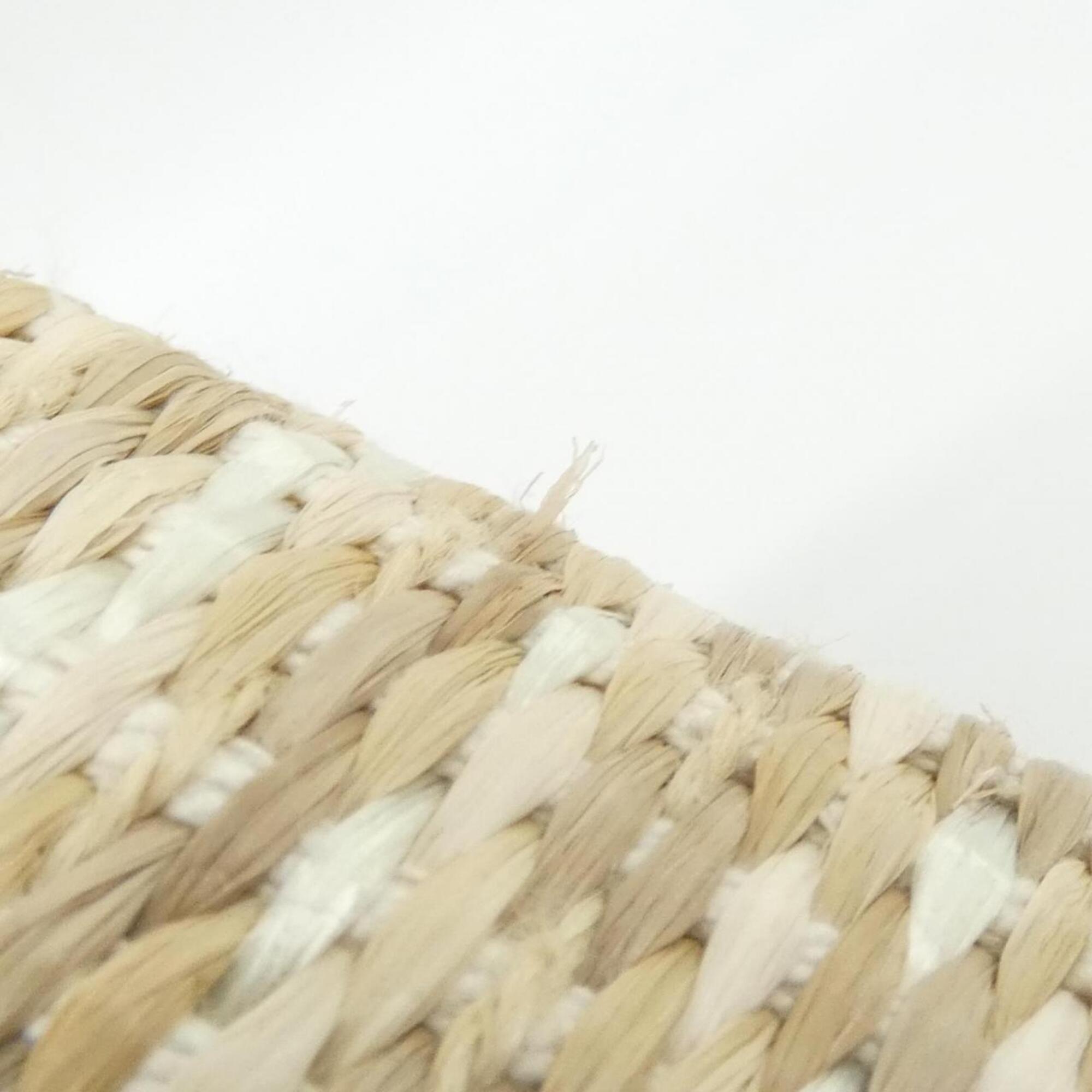 Chanel Beige Straw Grained Calfskin Handbag (Pre-Owned)