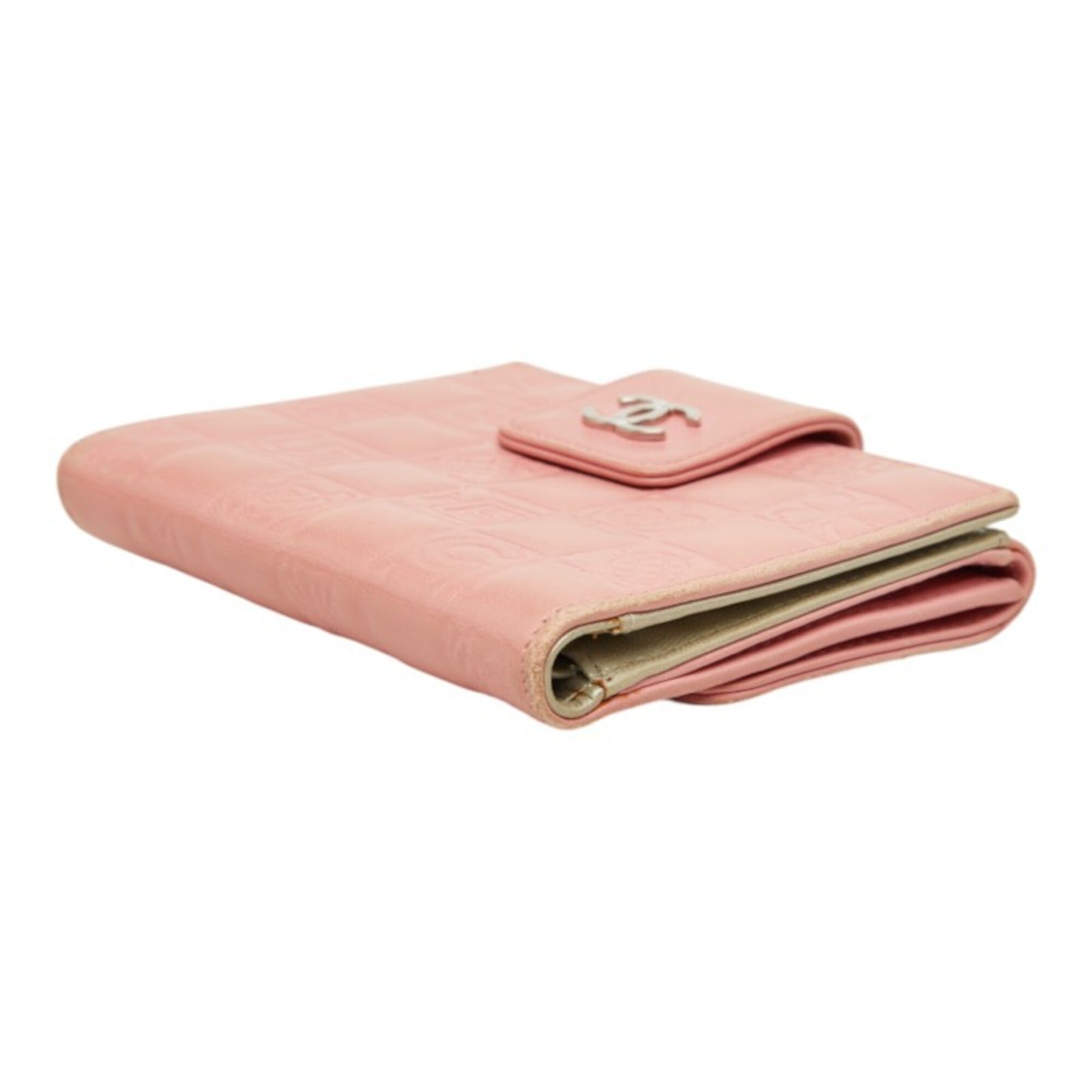 Chanel Silver Pink Leather Wallet (Bi-Fold) (Pre-Owned)
