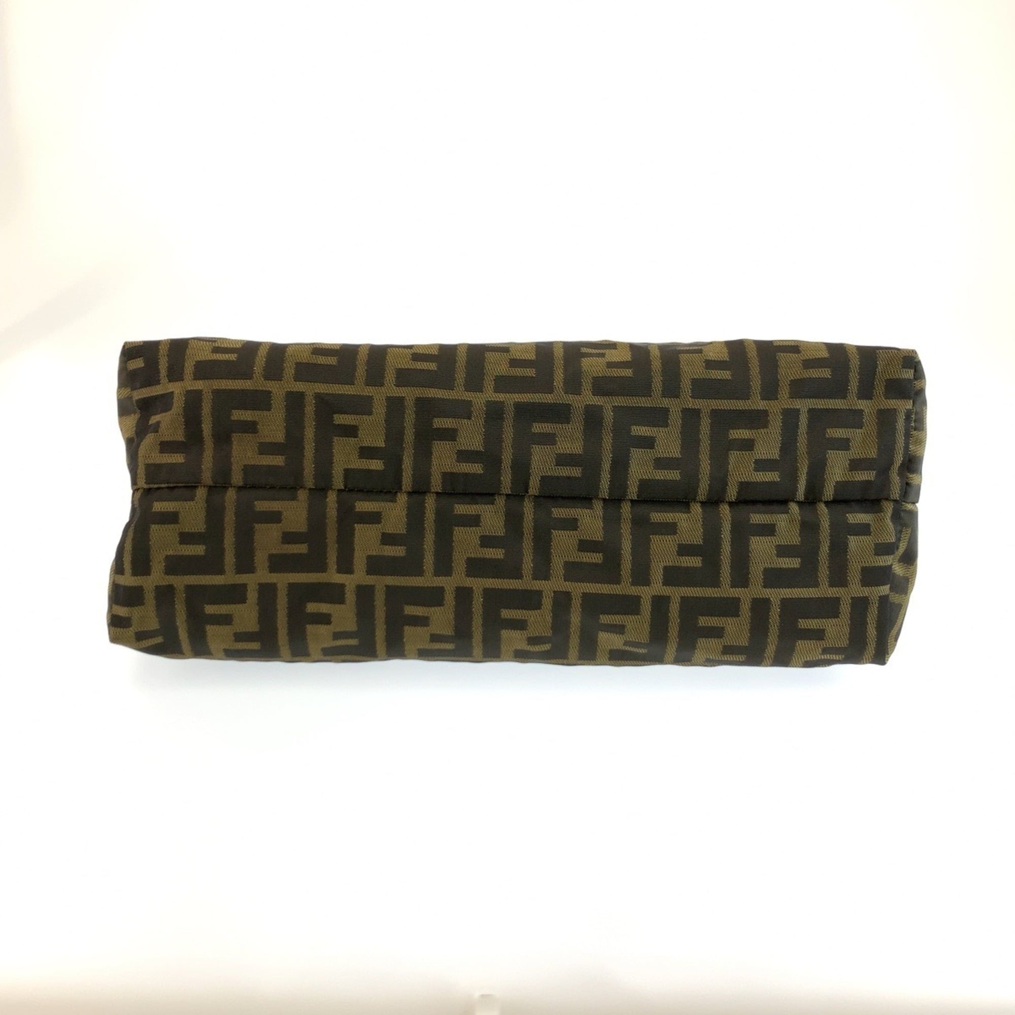 Fendi Brown Canvas Leather Shoulder Bag Tote Bag (Pre-Owned)