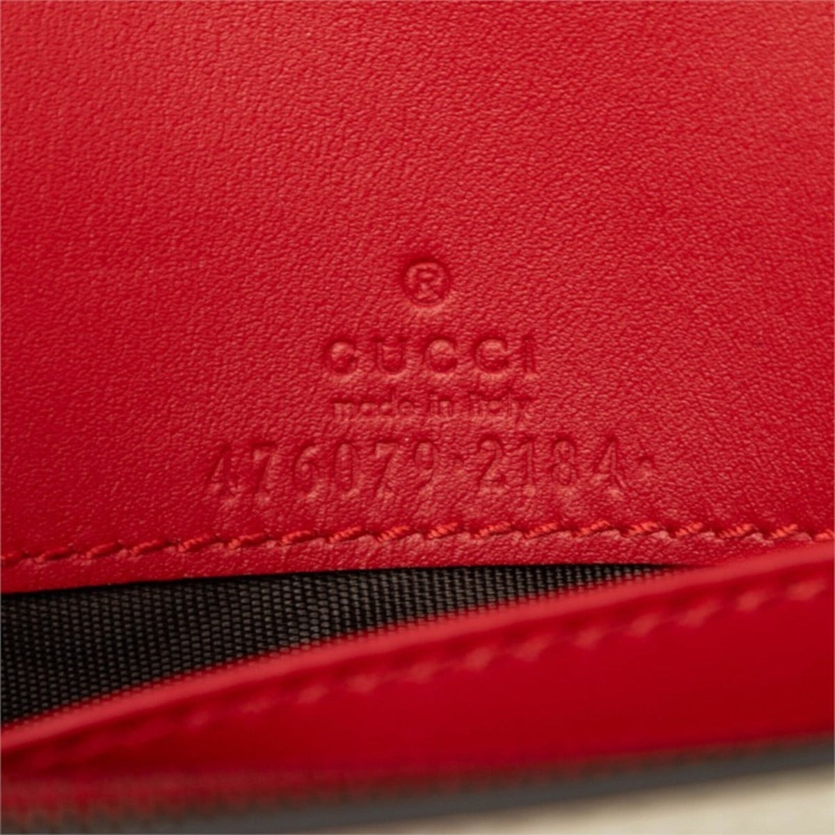 Gucci Navy Red Color White Leather Shoulder Bag (Pre-Owned)