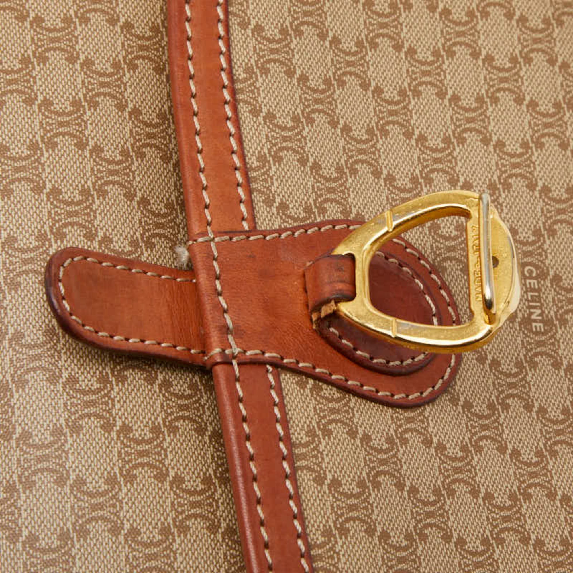 Celine Beige Brown Pvc Leather Shoulder Bag (Pre-Owned)