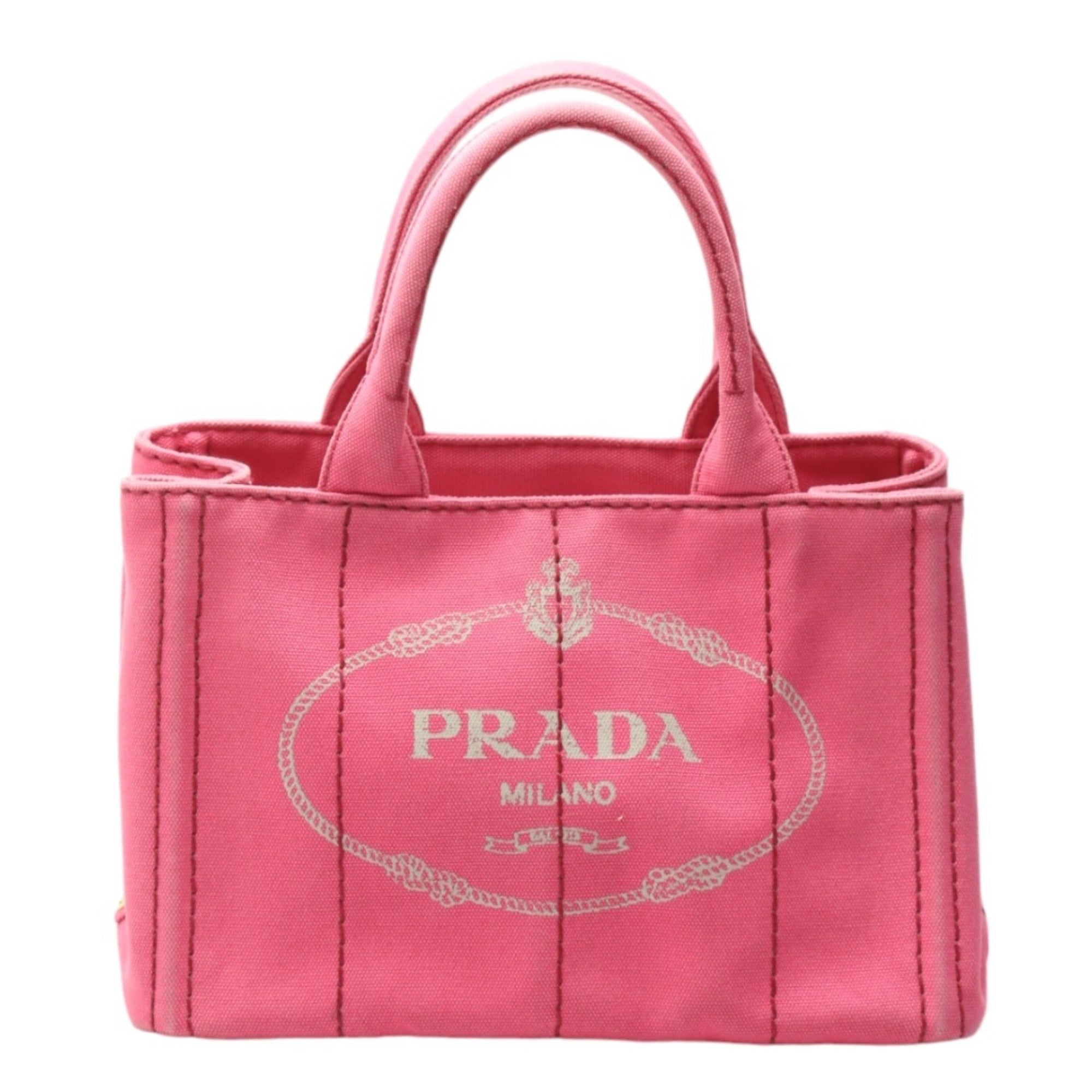 Prada Canapa Pink Cotton Canvas Tote Bag (Pre-Owned)