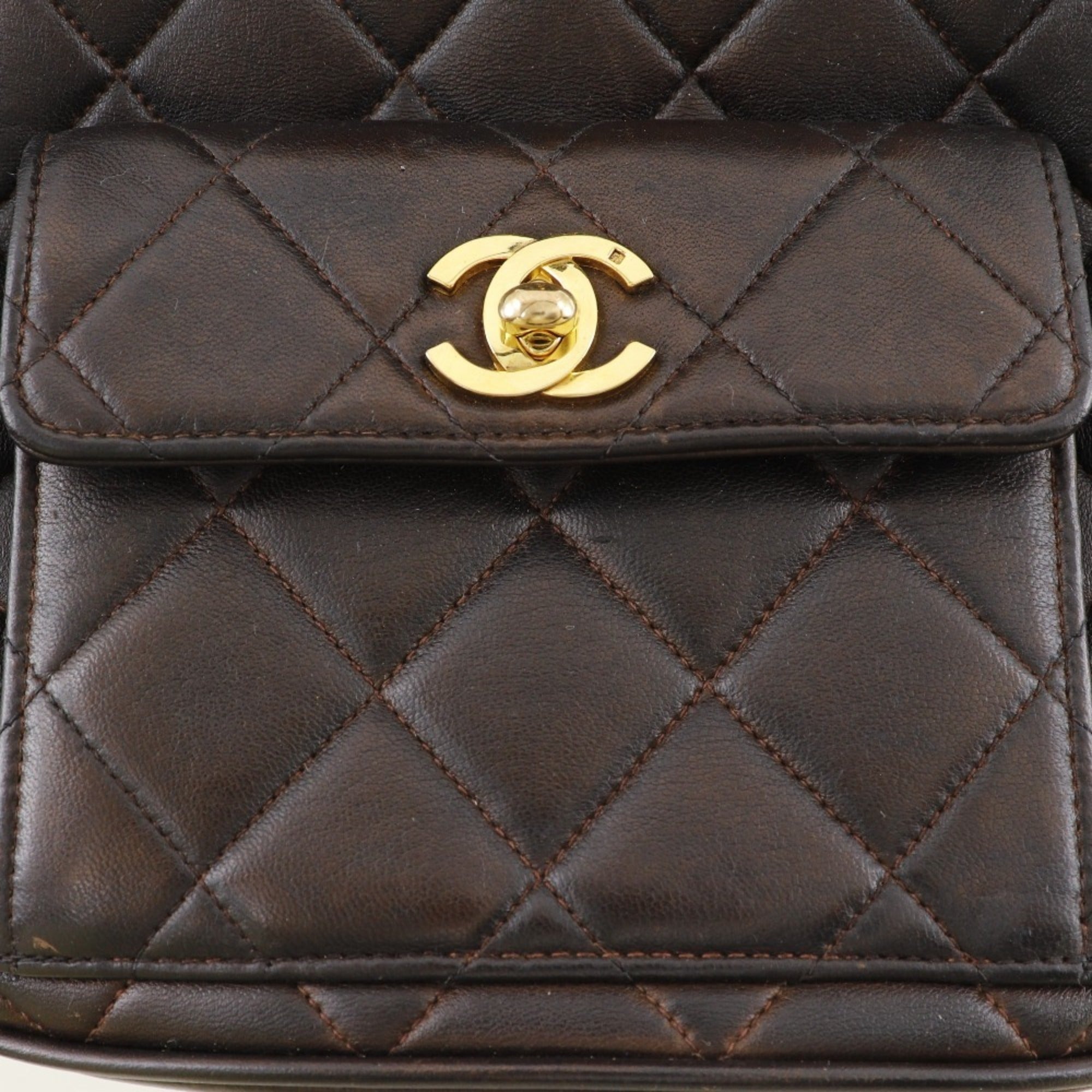 Chanel Brown Leather Backpack (Pre-Owned)
