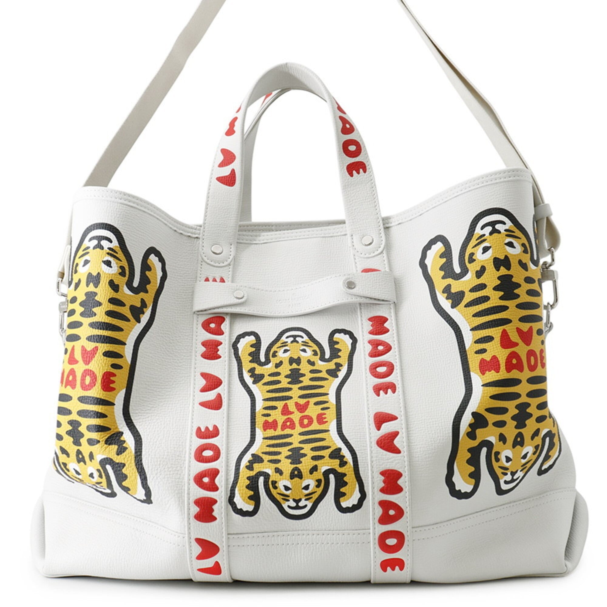 Louis Vuitton Blanc Leather Handbag Tote Bag (Pre-Owned)