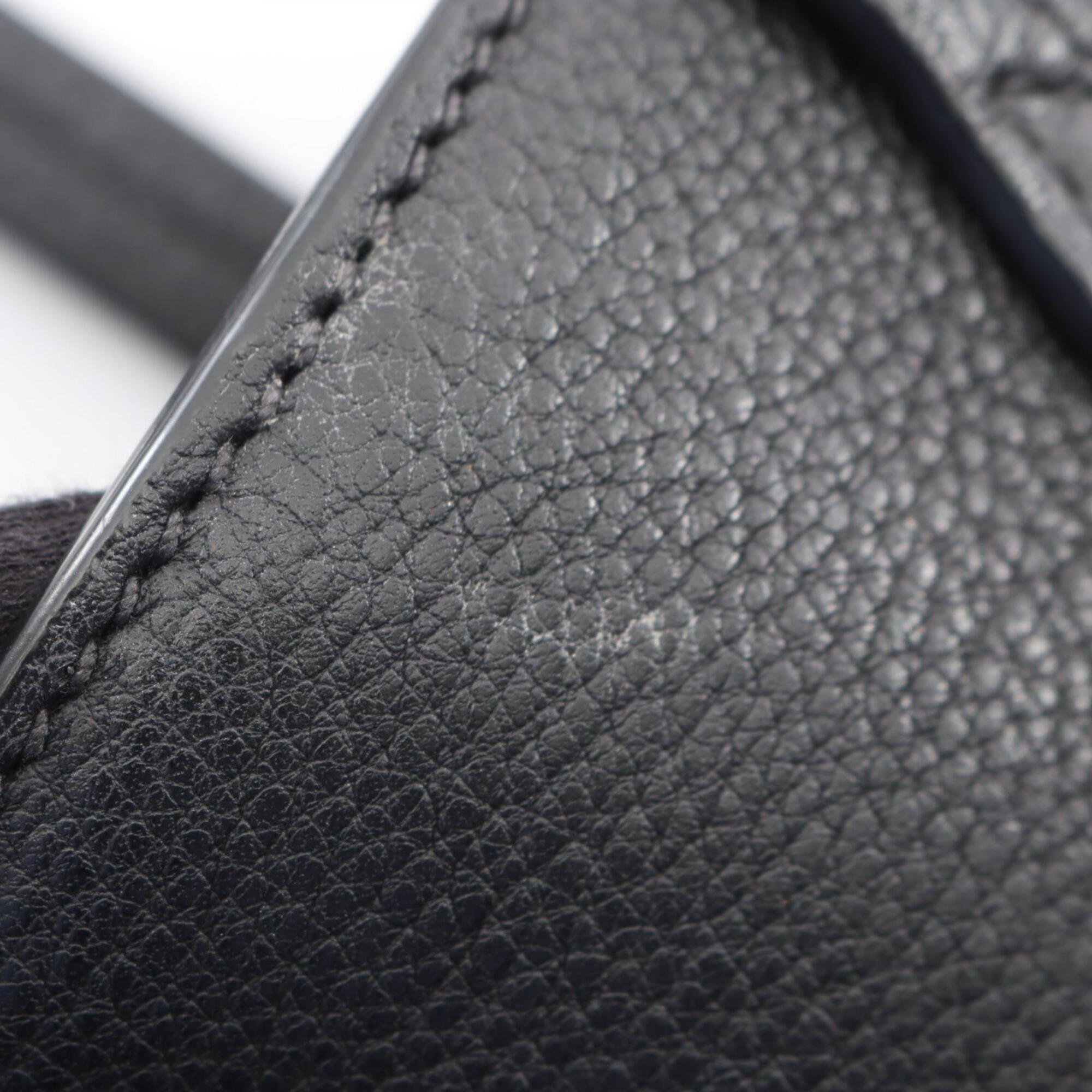 Prada Black Leather Handbag Tote Bag (Pre-Owned)