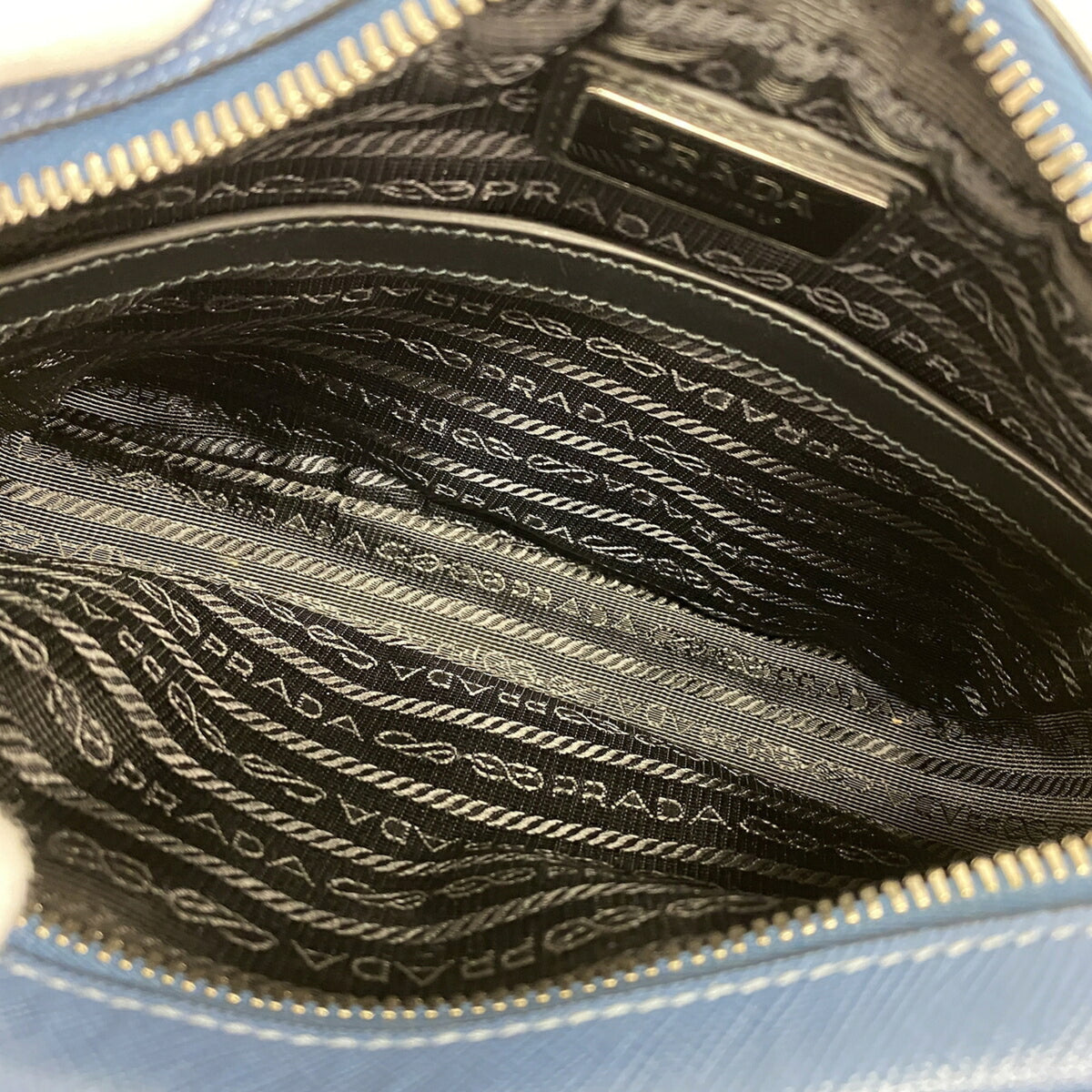 Prada Blue Leather Shoulder Bag (Pre-Owned)