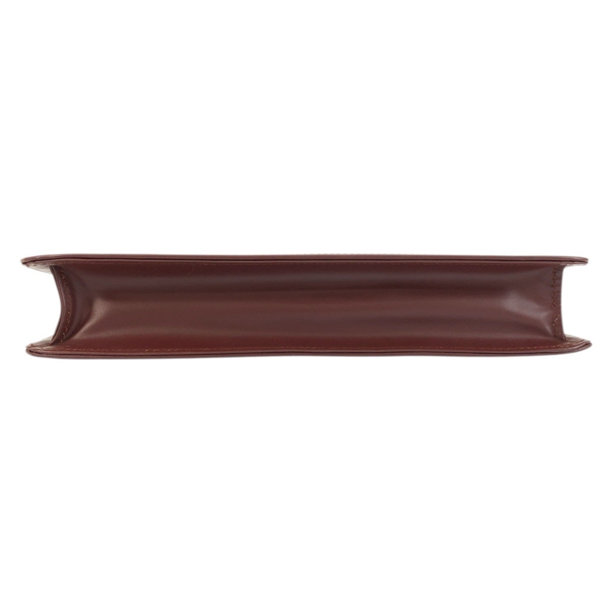 Cartier Bordeaux Leather Clutch Bag (Pre-Owned)