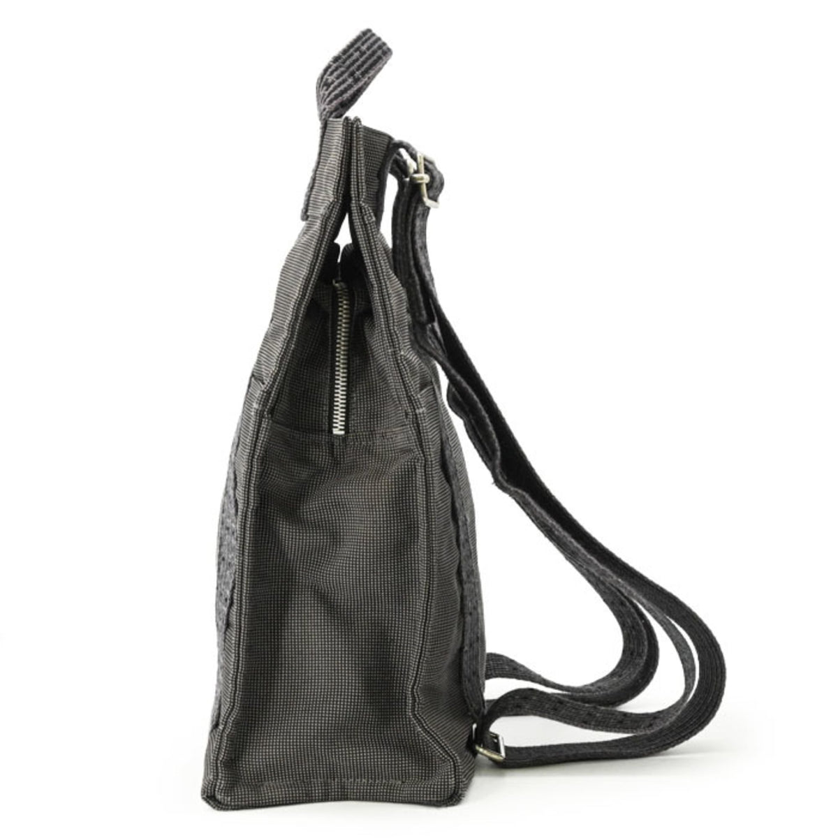 Hermes Her Line Gray Nylon Canvas Backpack (Pre-Owned)