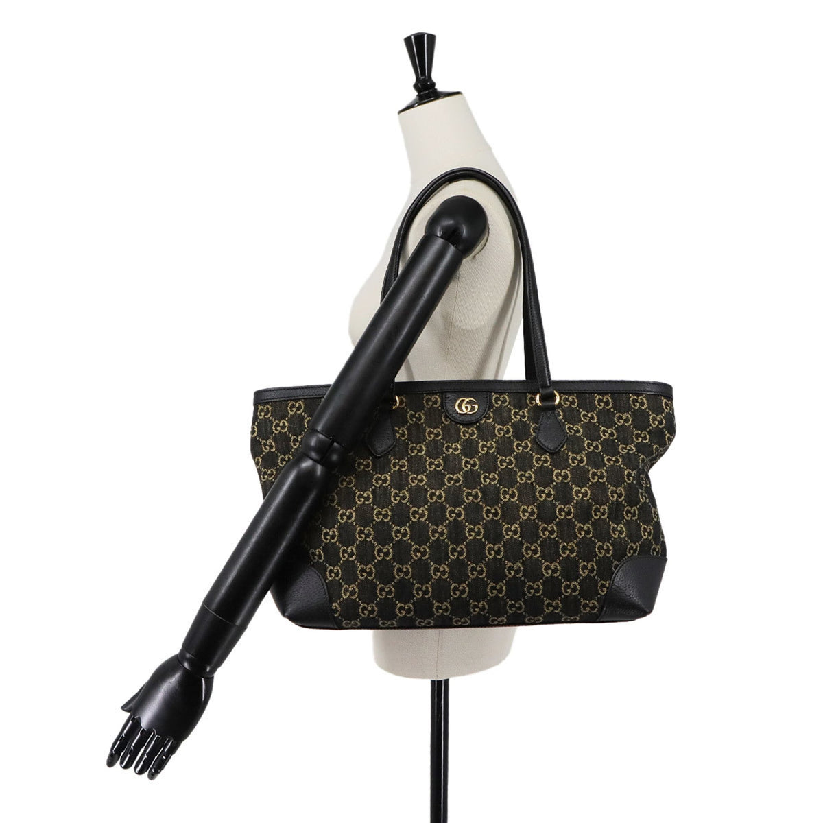 Gucci Ophidia Black Jacquard Handbag Tote Bag (Pre-Owned)