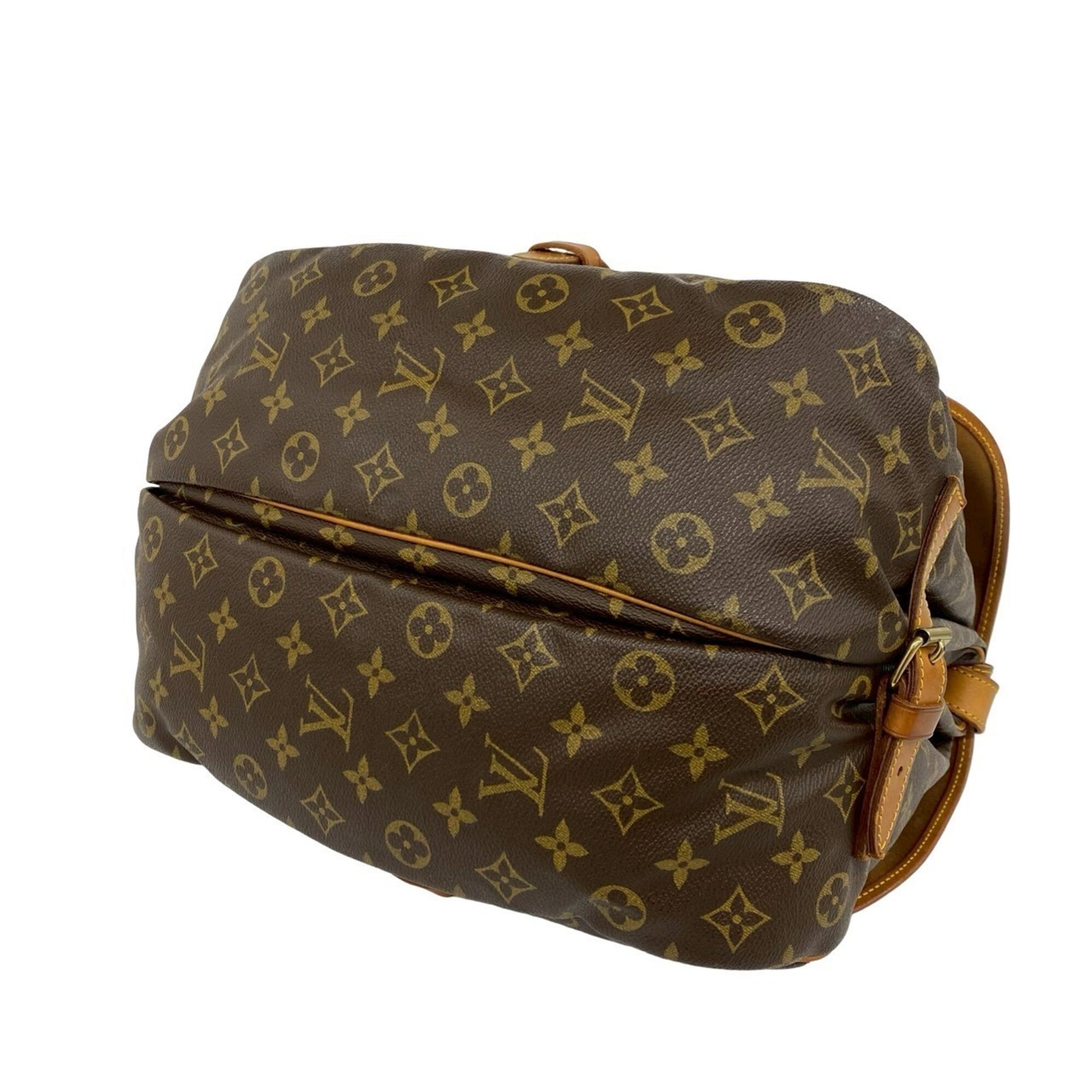 Louis Vuitton Brown Leather Pvc Shoulder Bag Sling Bag (Pre-Owned)