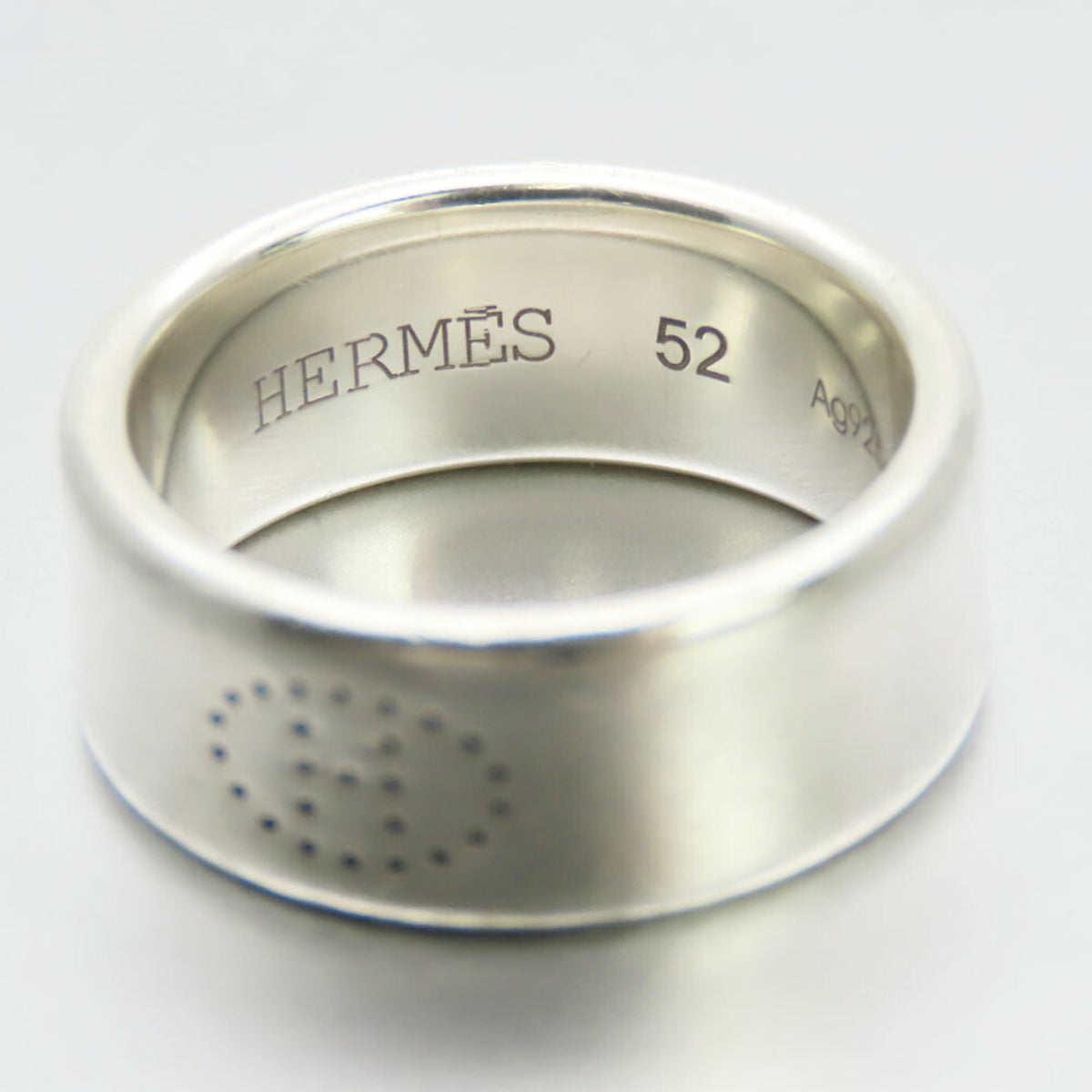 Hermes Silver 925 Band Ring (Pre-Owned)