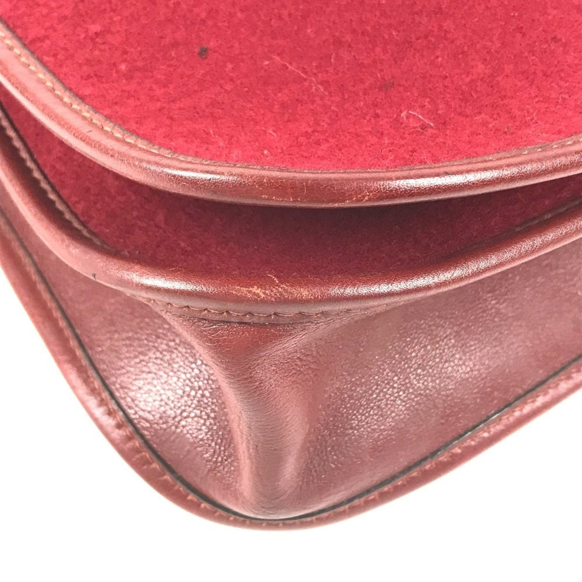 Hermes Red Color Felt Leather Shoulder Bag (Pre-Owned)