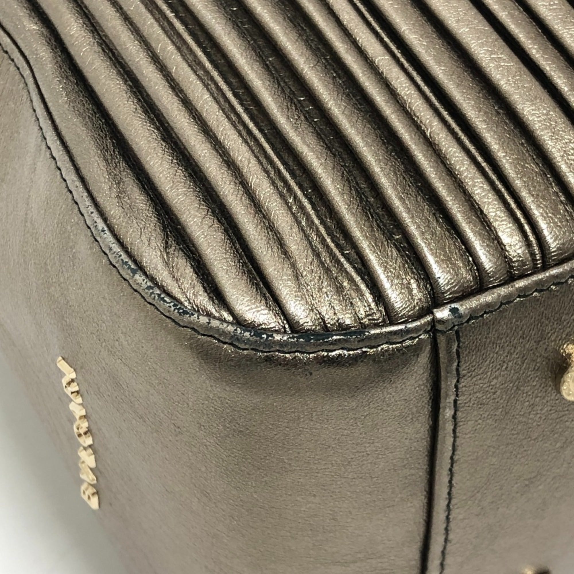 Bvlgari Gold Leather Shoulder Bag Tote Bag (Pre-Owned)
