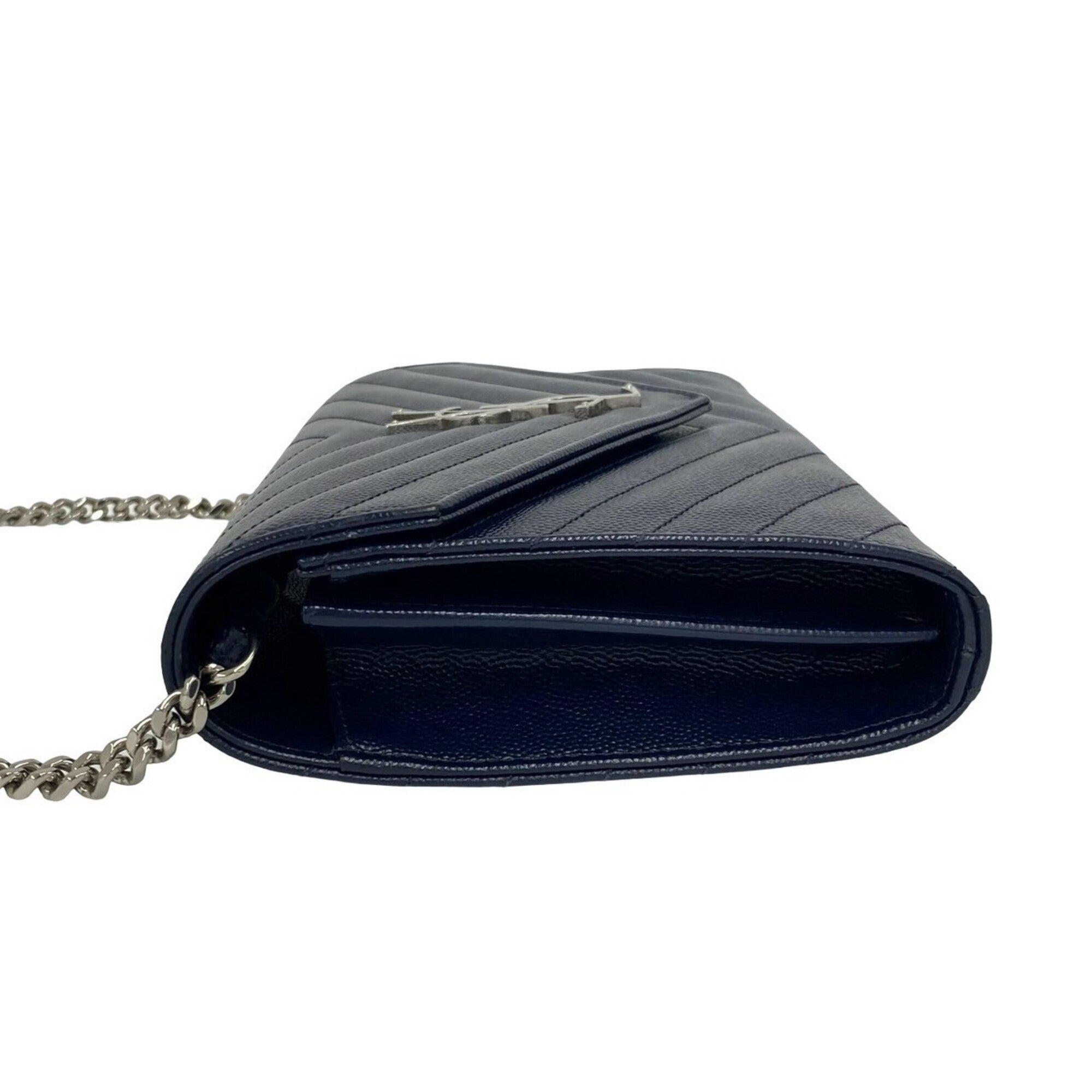 Saint Laurent Navy Leather Shoulder Bag (Pre-Owned)