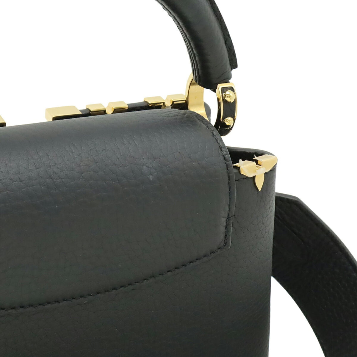 Louis Vuitton Black Noir Leather Handbag Shoulder Bag (Pre-Owned)