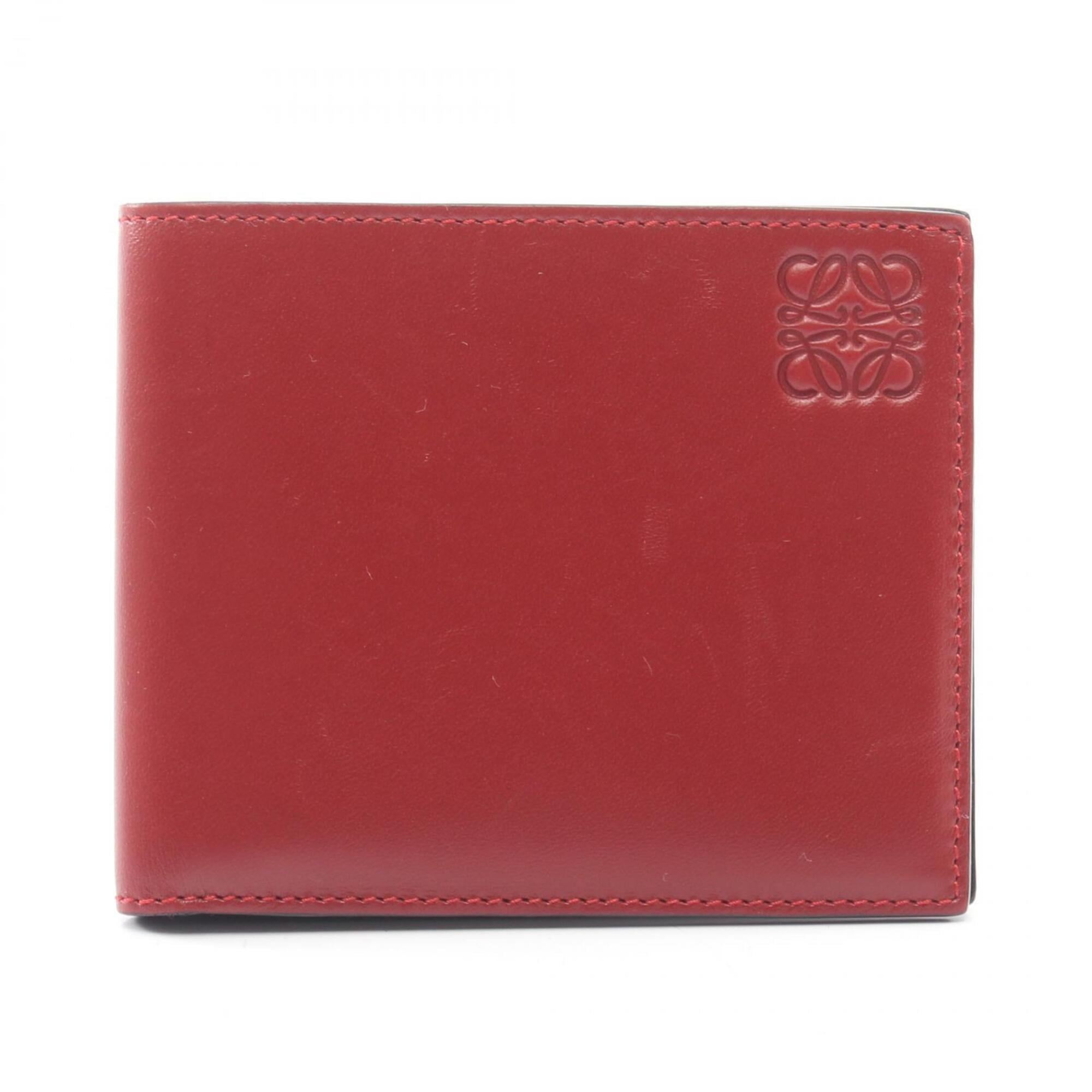 Loewe Bordeaux Leather Wallet (Bi-Fold) (Pre-Owned)