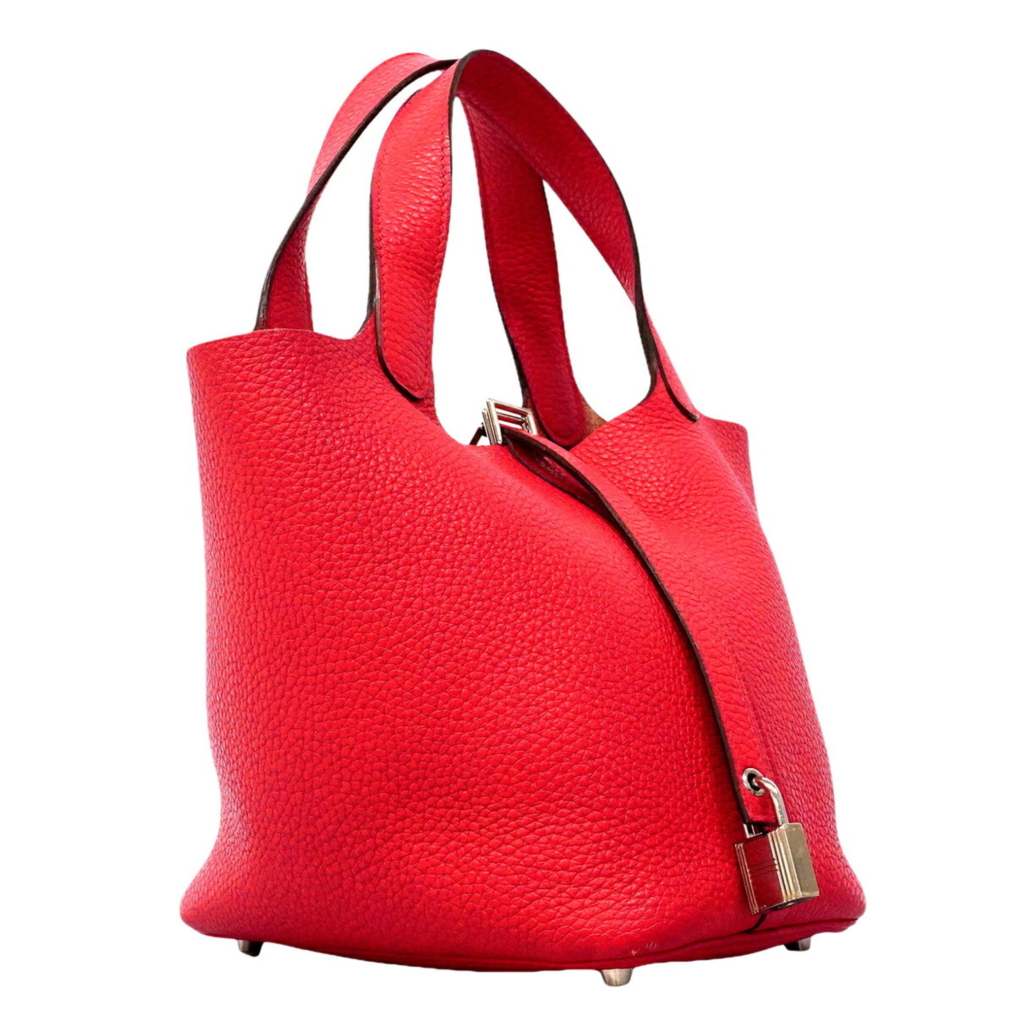 Hermes Pink Taurillon Clemence Leather Handbag (Pre-Owned)
