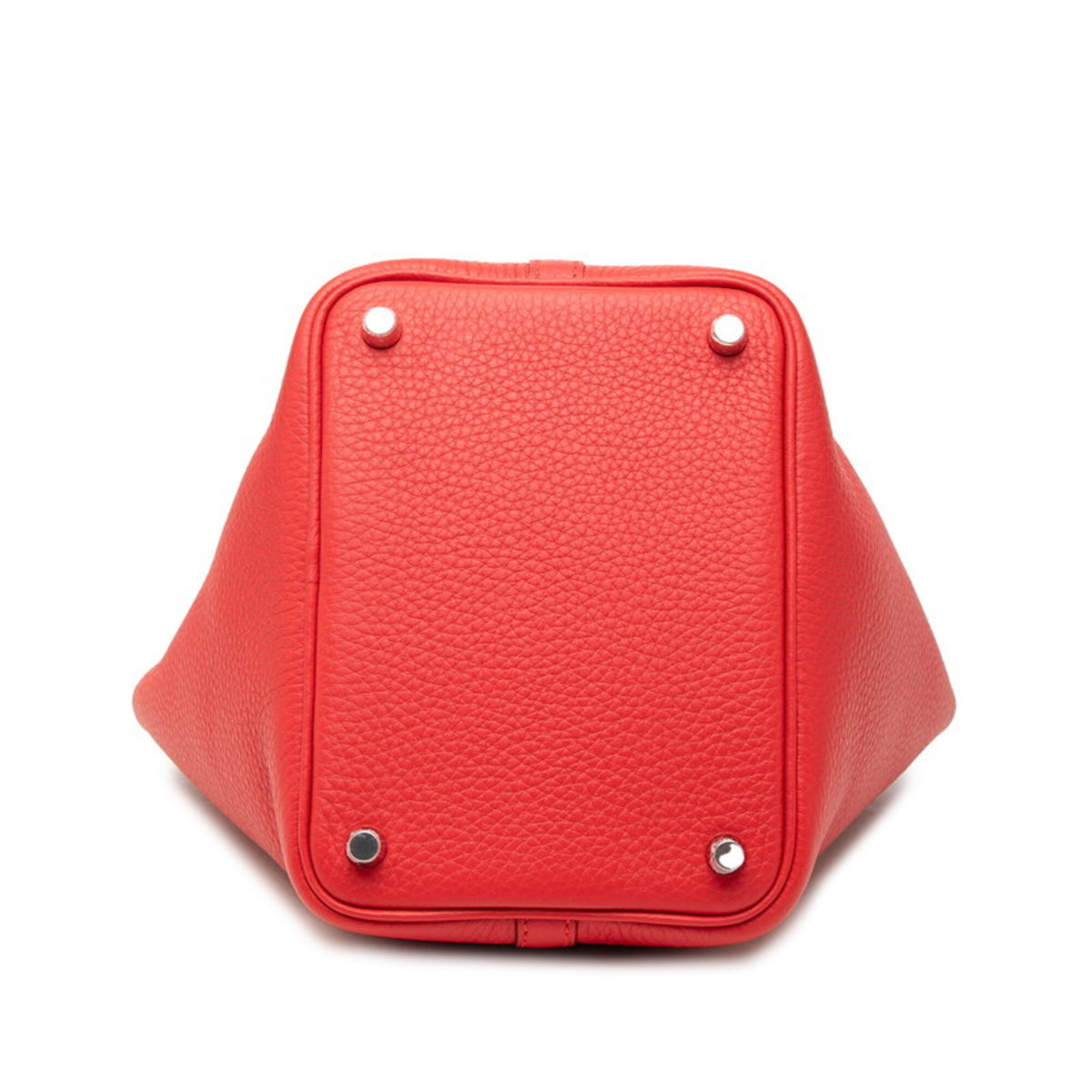 Hermes Red Color Taurillon Clemence Leather Handbag (Pre-Owned)