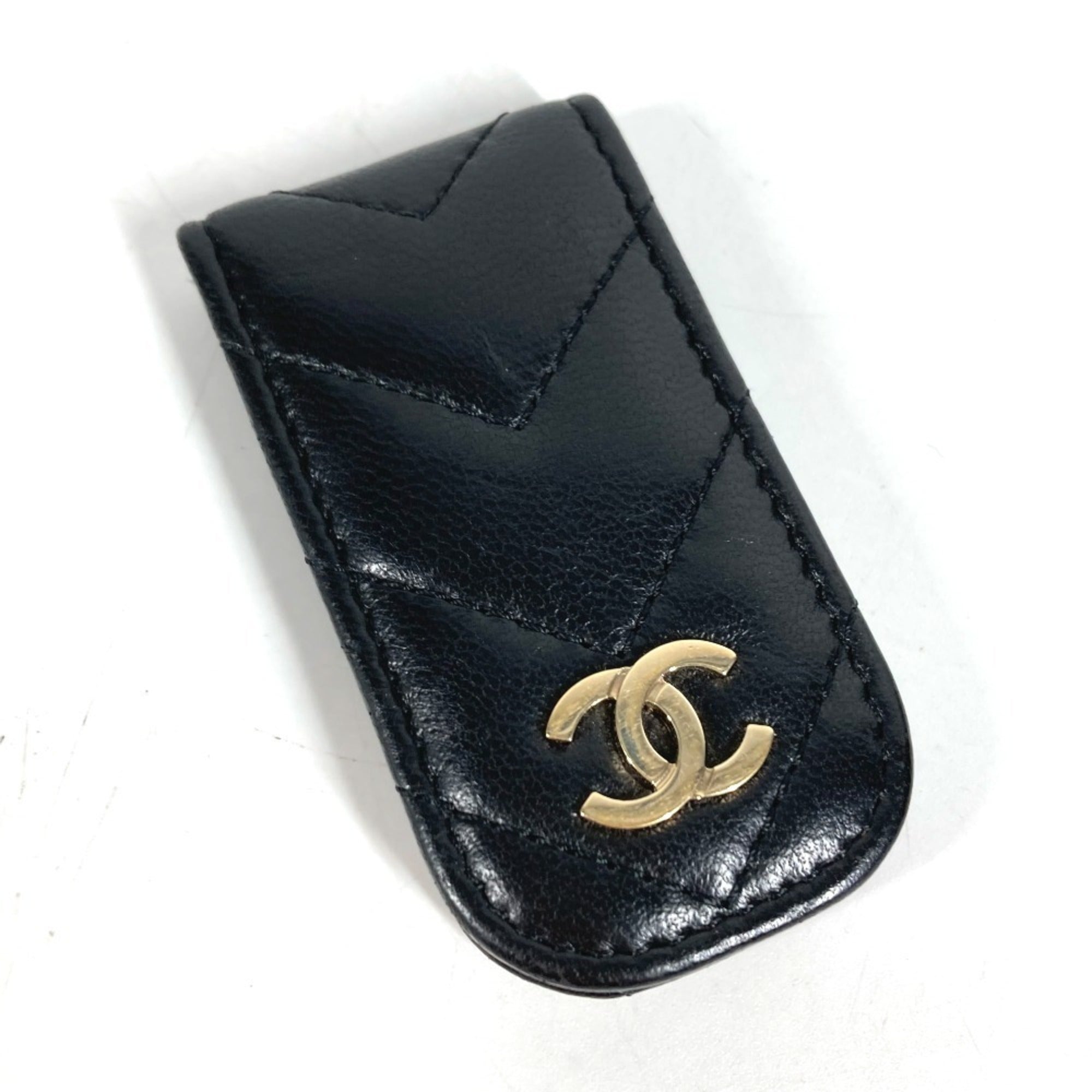 Chanel Black Leather Money Clip (Pre-Owned)