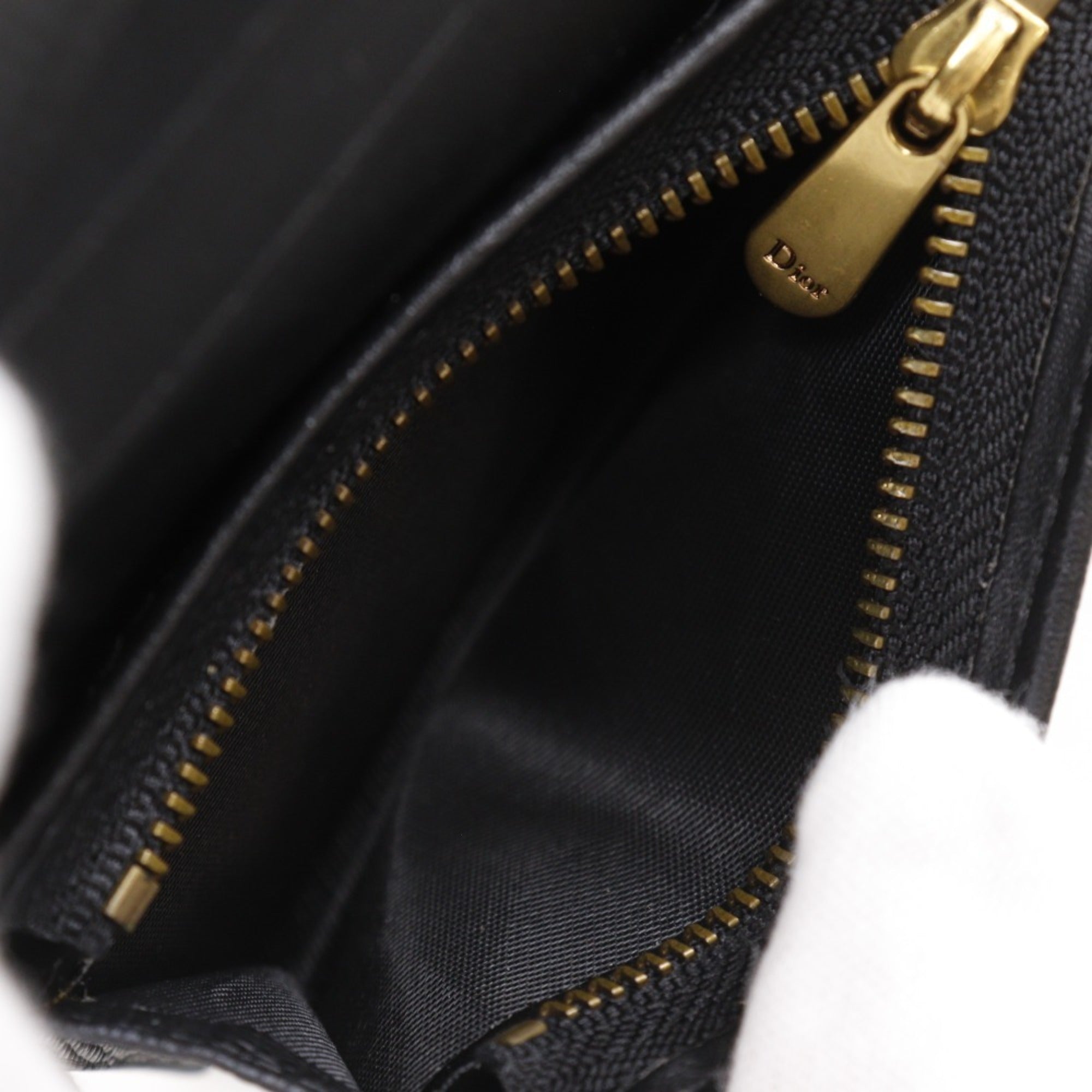 Christian Dior Black Leather Wallet (Tri-Fold) (Pre-Owned)