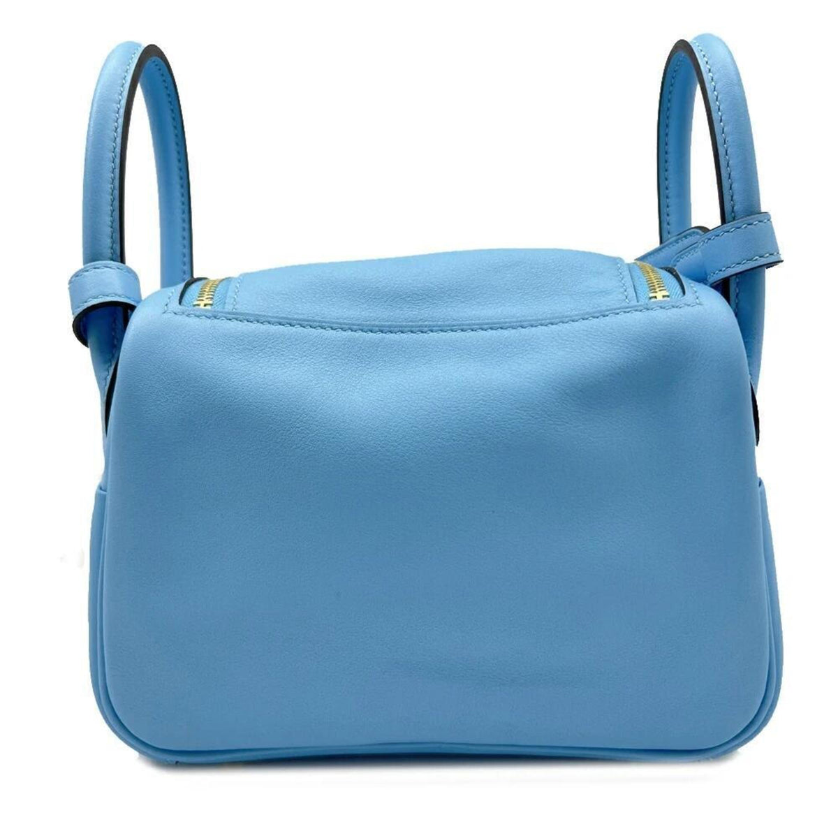 Hermes Lindy Light Blue Swift Leather Shoulder Bag Tote Bag (Pre-Owned)