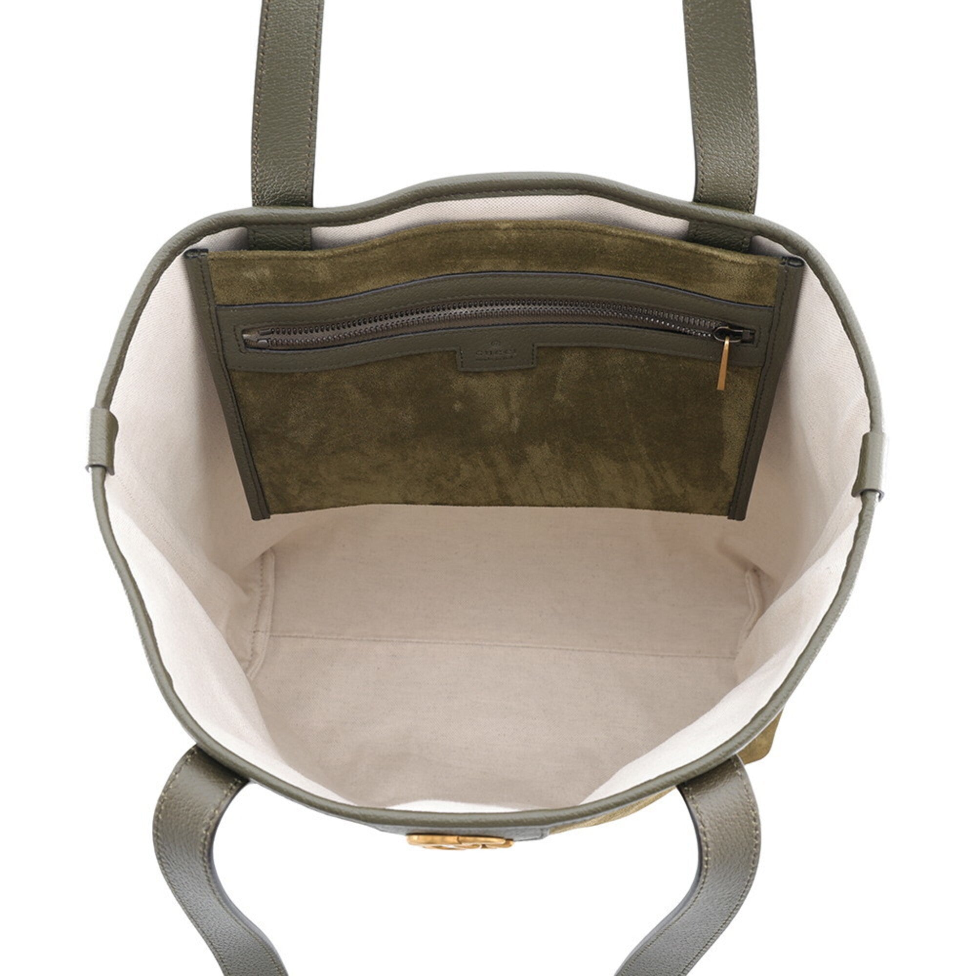 Gucci Ophidia Khaki Suede Handbag Tote Bag (Pre-Owned)