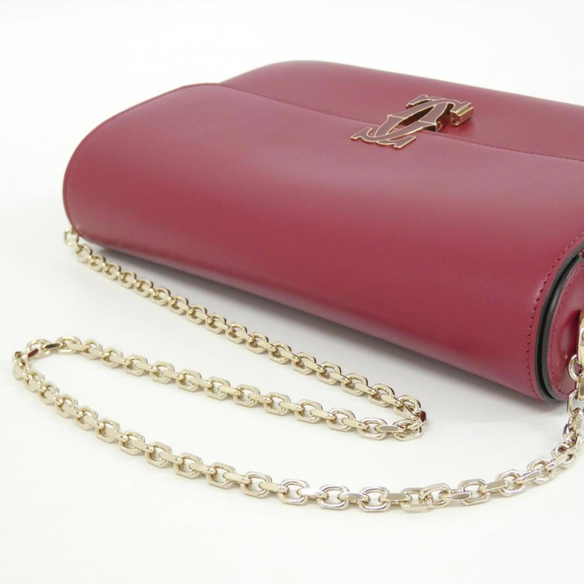 Cartier Bordeaux Leather Shoulder Bag (Pre-Owned)