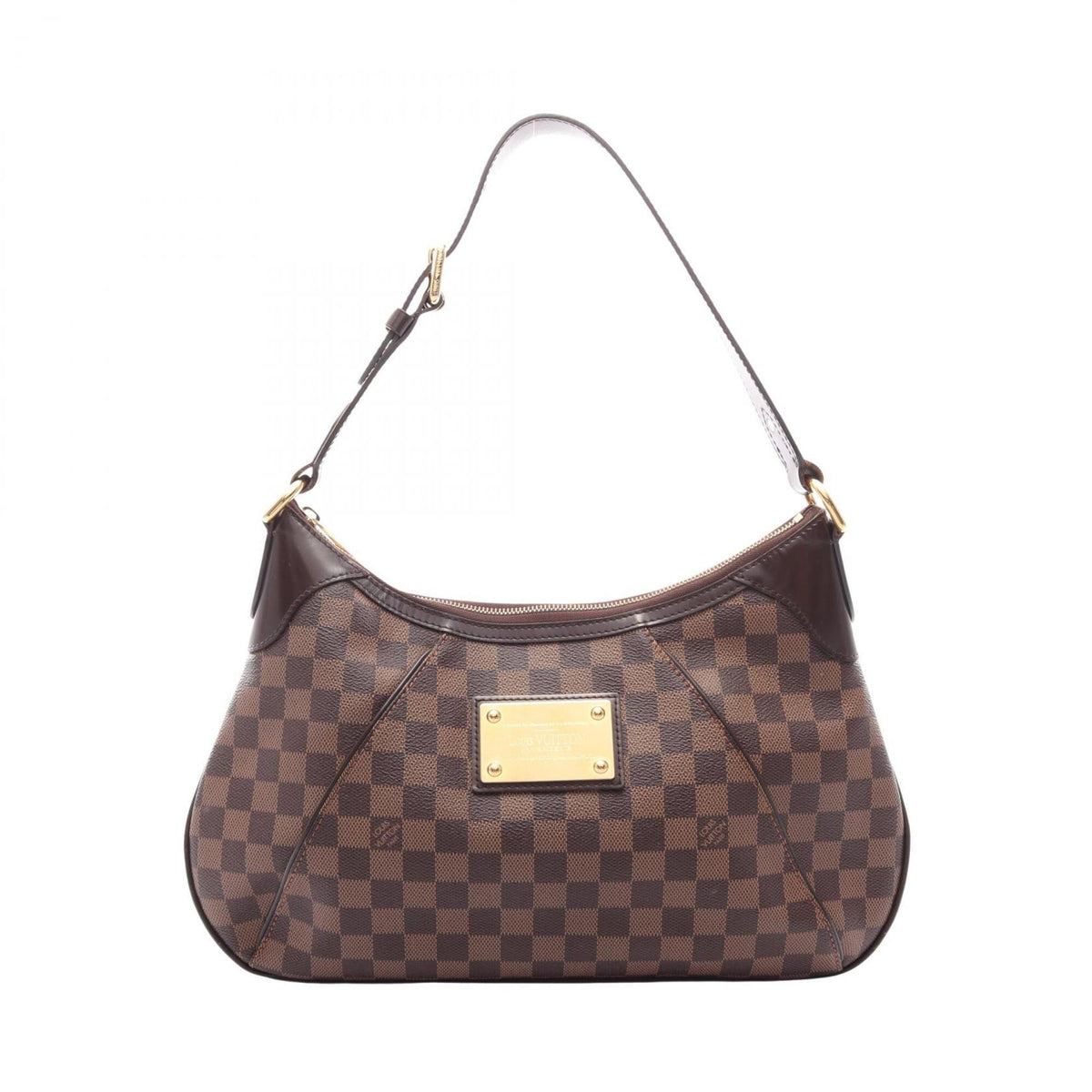 Louis Vuitton Brown Coated Canvas Leather Handbag Shoulder Bag (Pre-Owned)