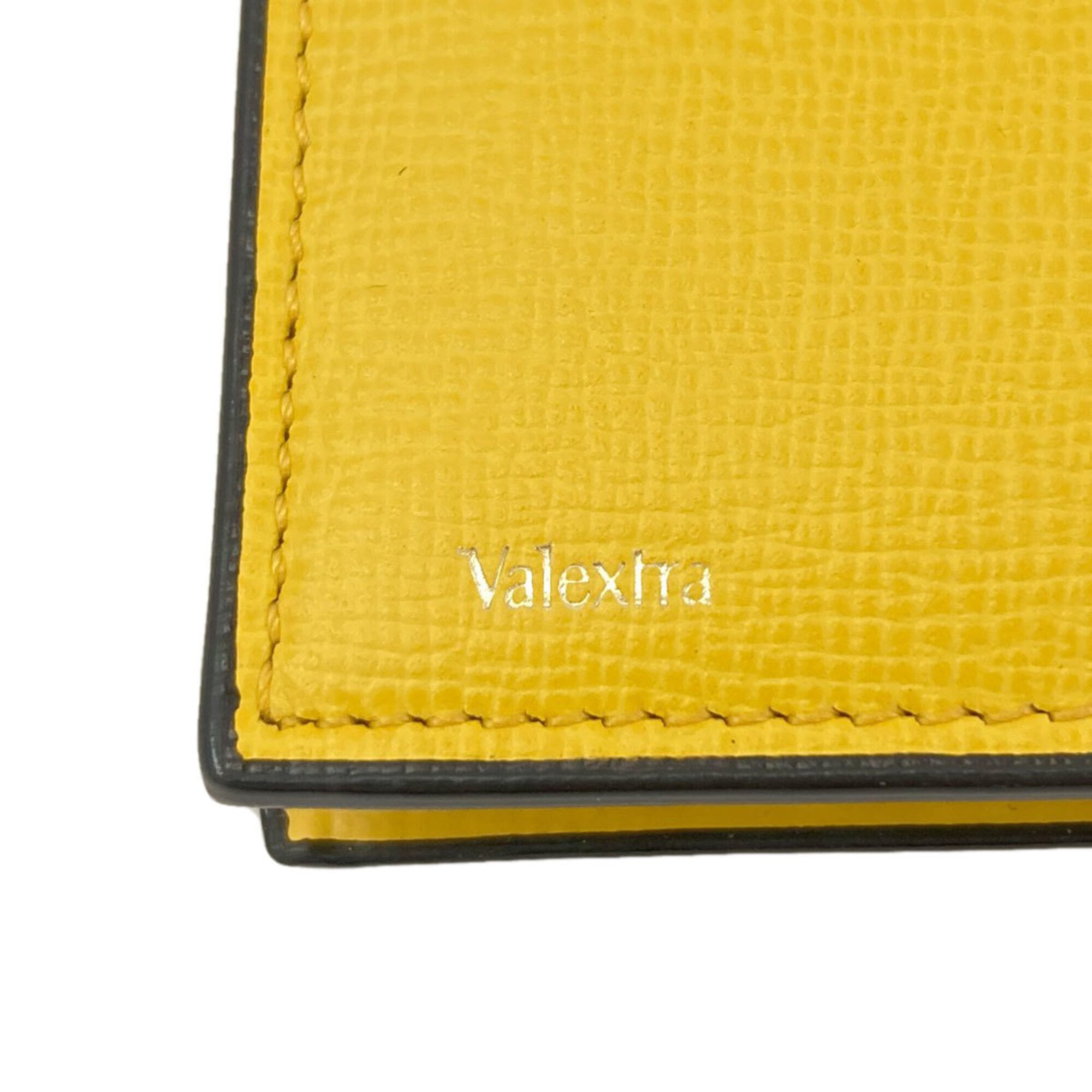 Valextra Yellow Leather Long Wallet (Bi-Fold) (Pre-Owned)