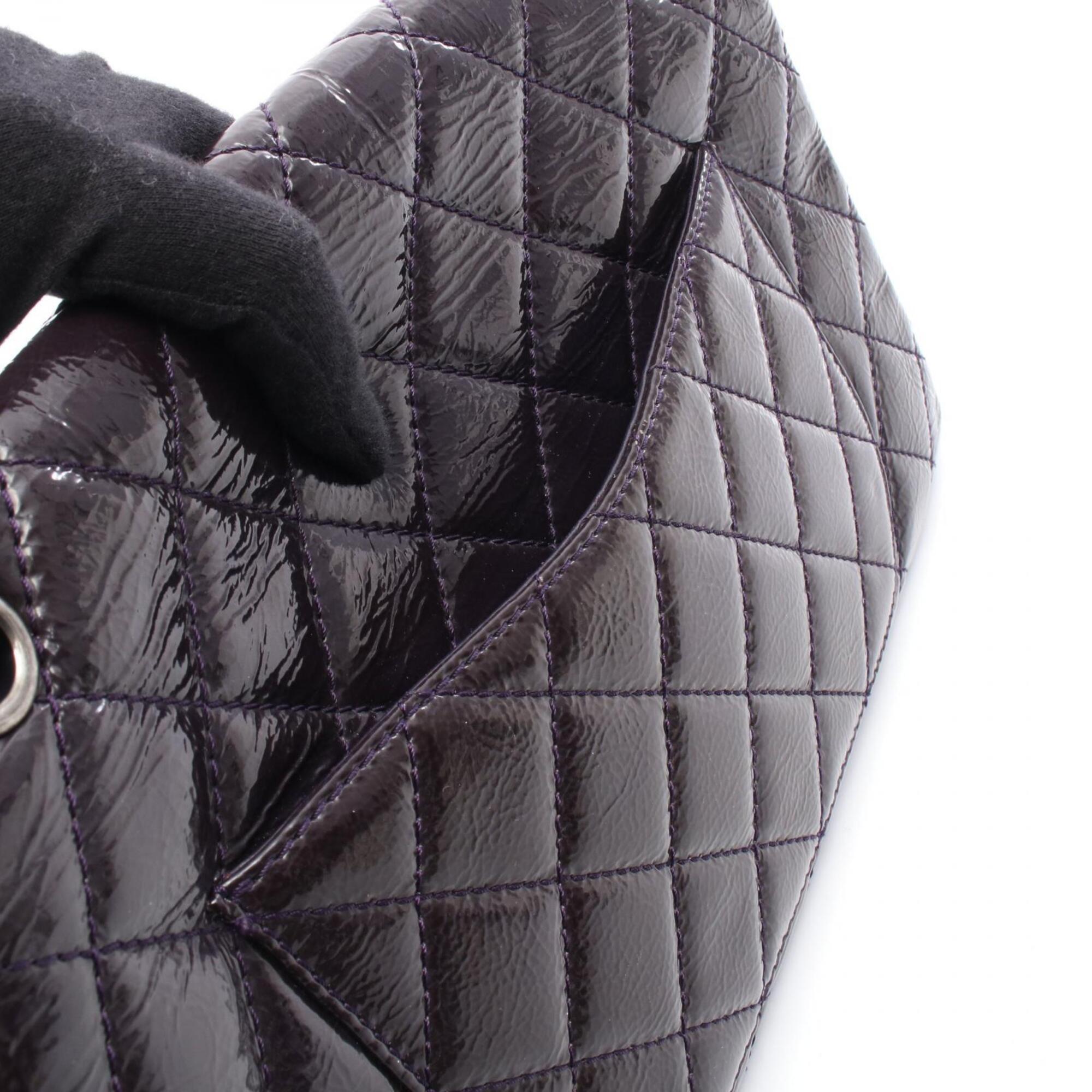 Chanel Purple Patent Leather Handbag Shoulder Bag (Pre-Owned)