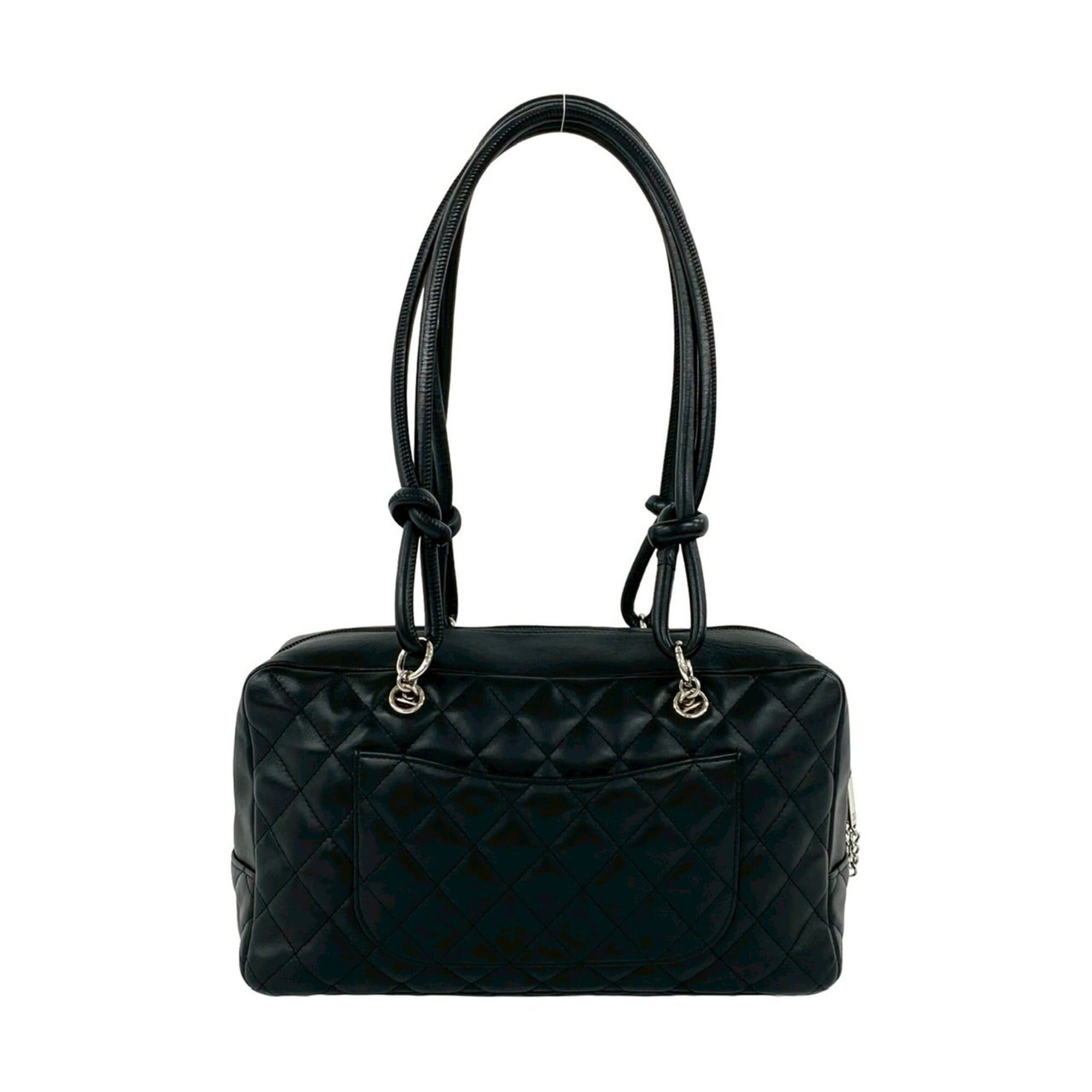 Chanel Black Leather Handbag Shoulder Bag (Pre-Owned)