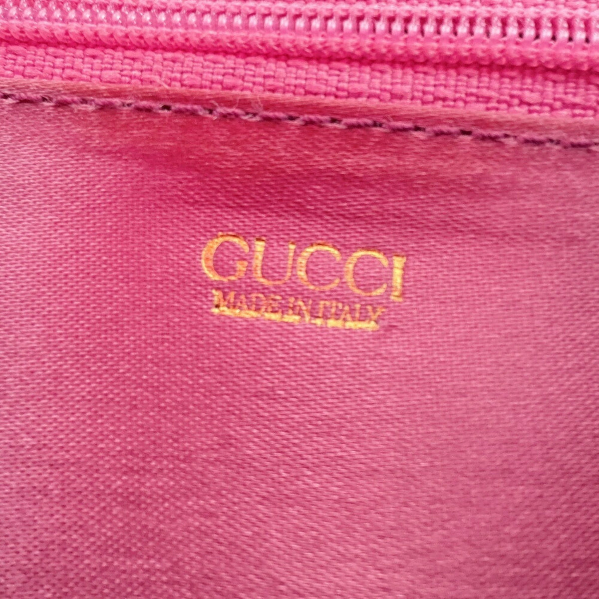 Gucci Gold Pink Bamboo Satin Handbag (Pre-Owned)