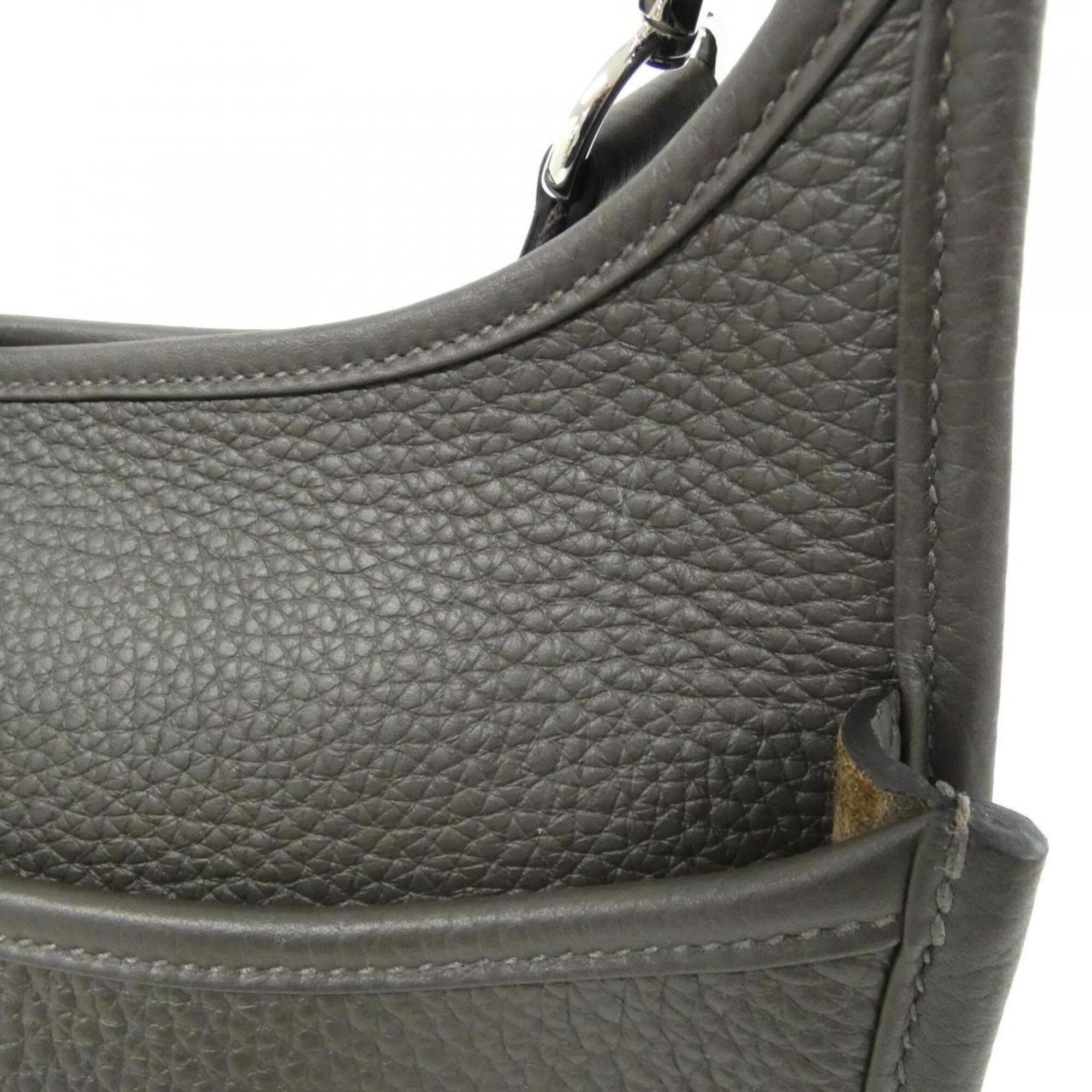 Hermes Ebene Taurillon Clemence Leather Shoulder Bag (Pre-Owned)