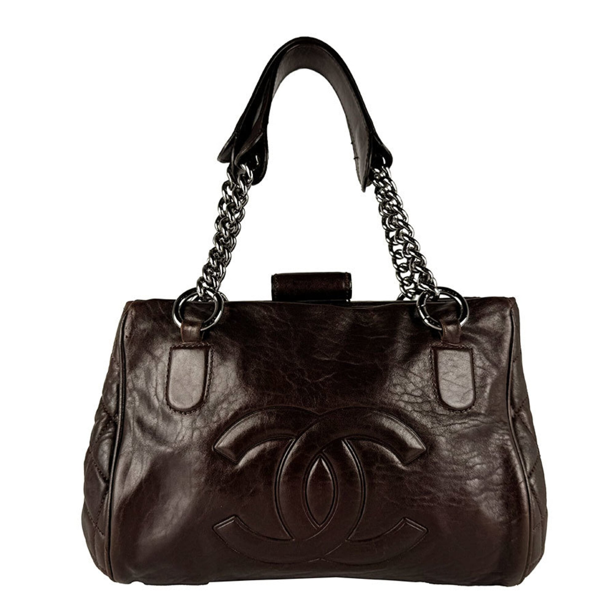 Chanel Brown Leather Handbag (Pre-Owned)