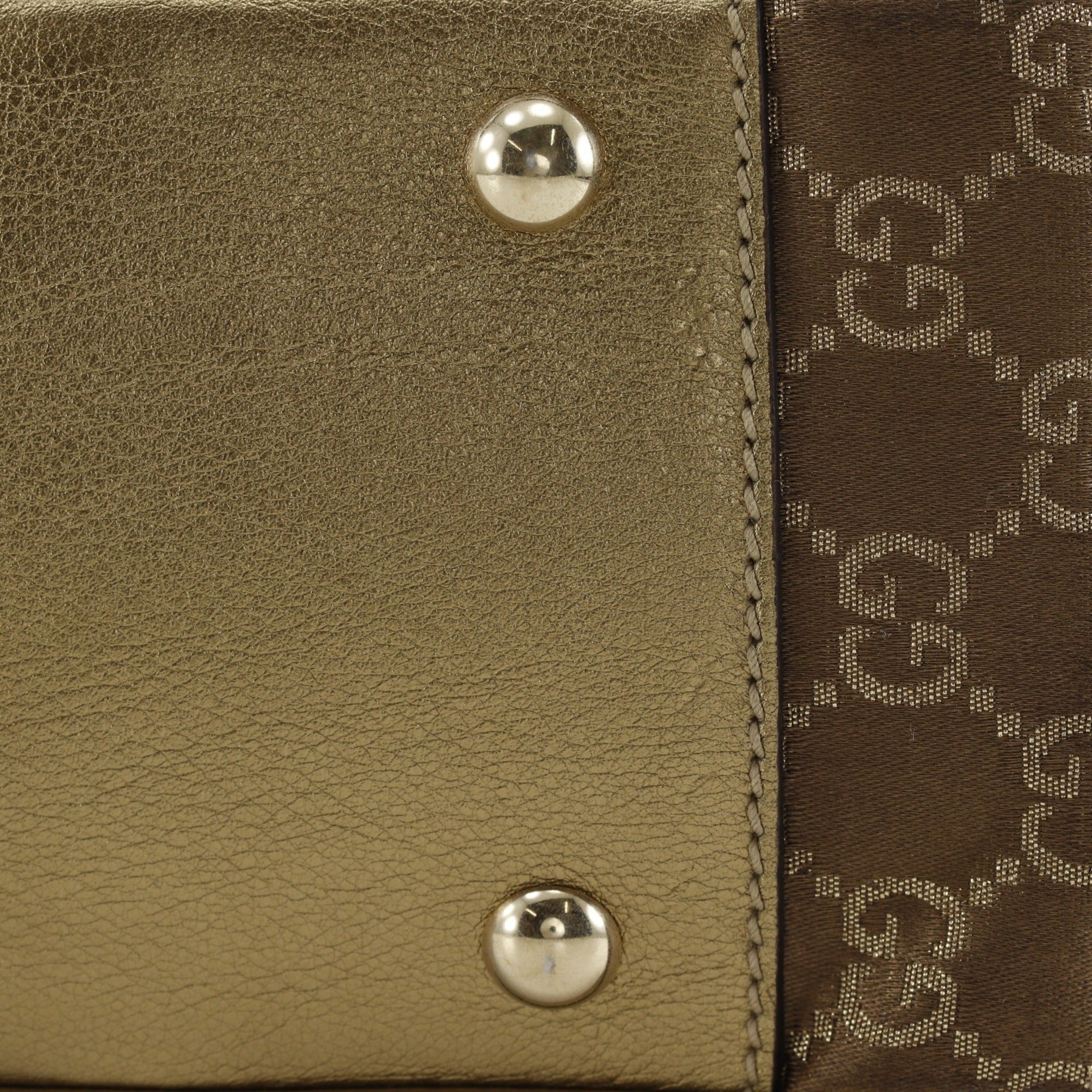 Gucci Gold Gg Canvas Tote Bag (Pre-Owned)