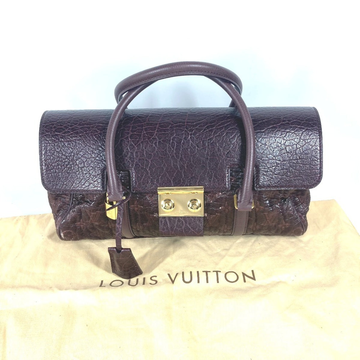 Louis Vuitton Purple Coated Canvas Leather Handbag Tote Bag (Pre-Owned)