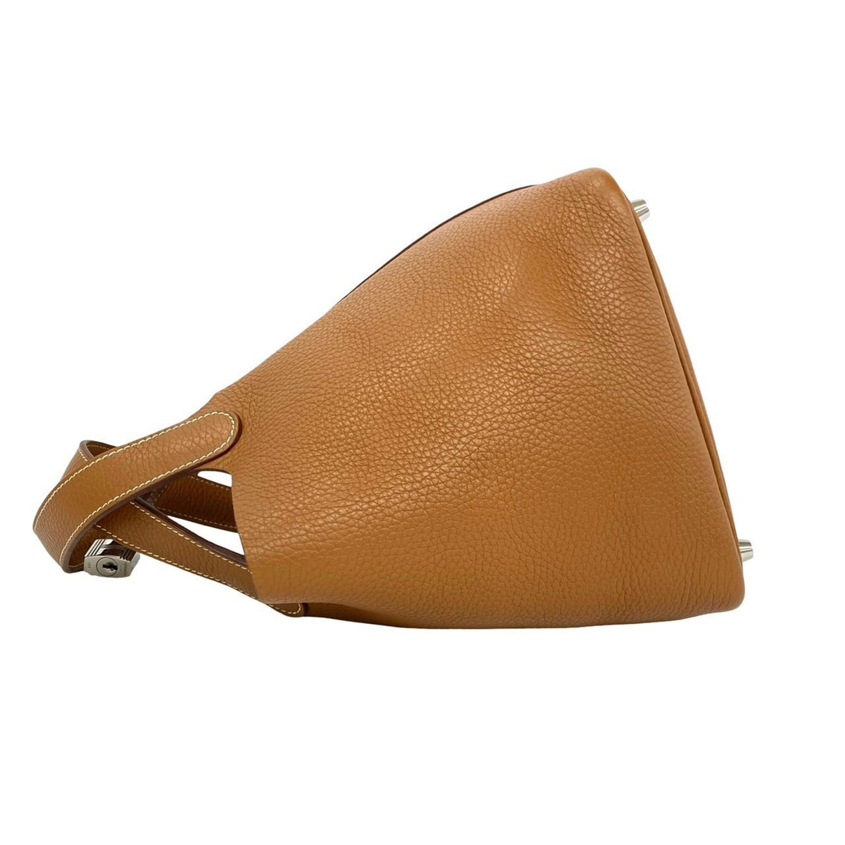 Hermes Brown Taurillon Clemence Leather Handbag Tote Bag (Pre-Owned)